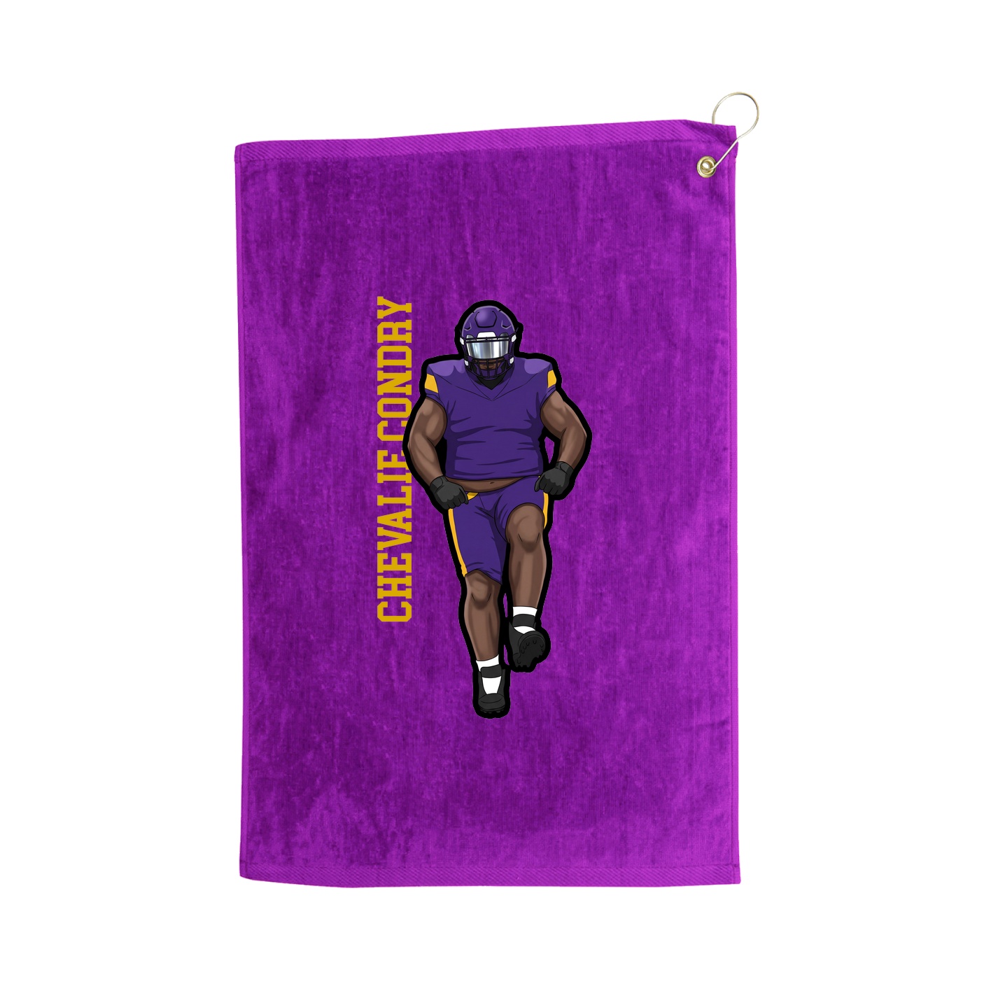 Golf Towel — Name Vertical in Purple