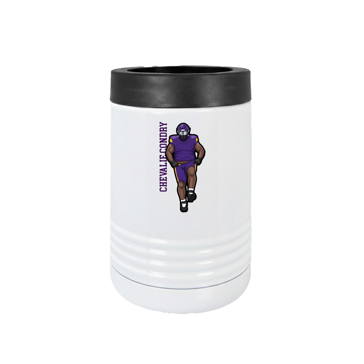 Beverage Holder — Name Vertical in White