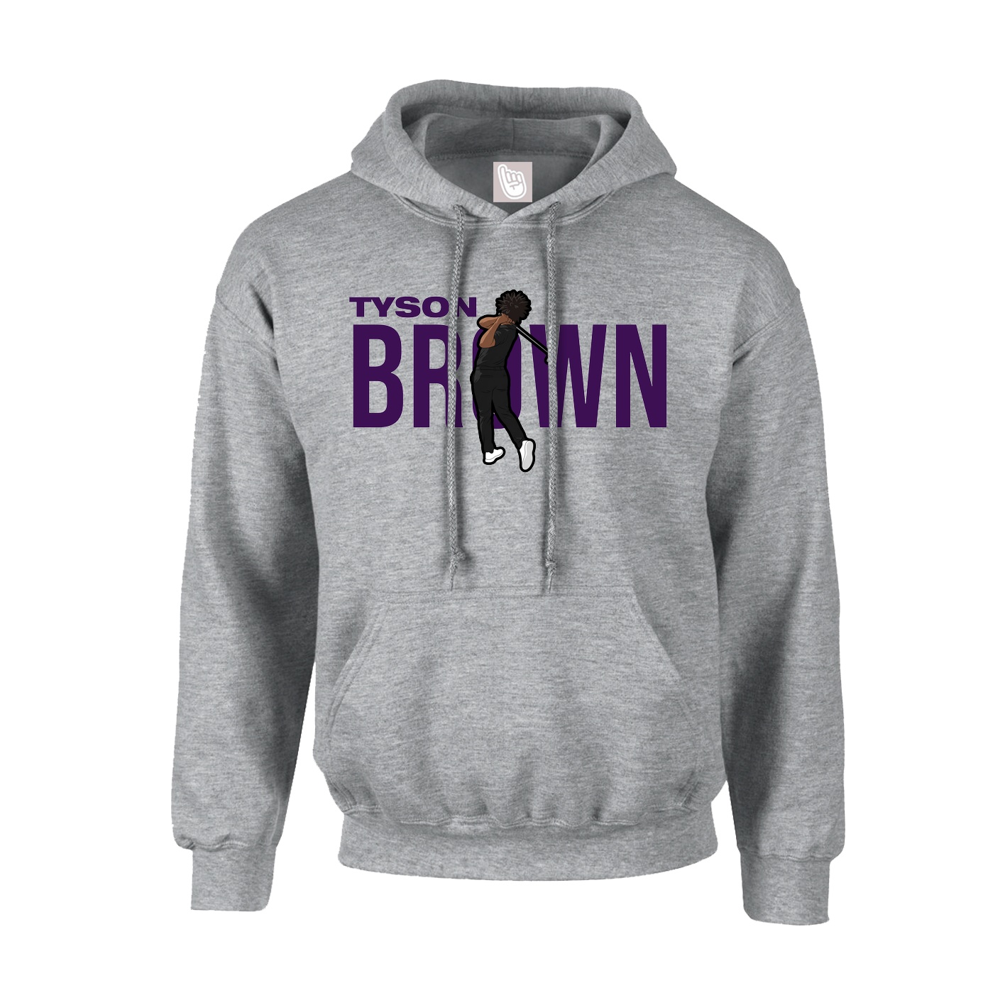 Youth Hoodie — Player Name in Grey
