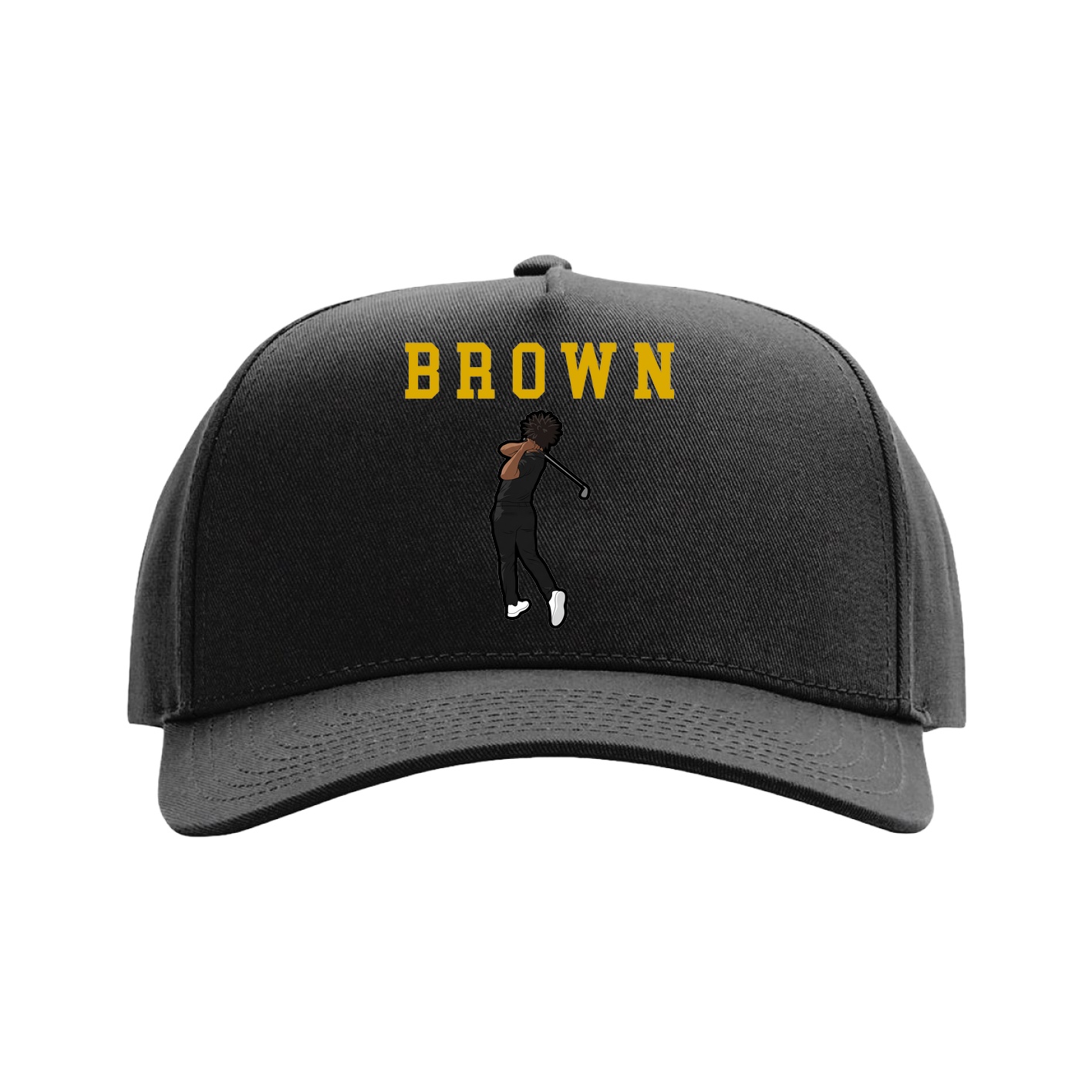 Full Fabric Five-Panel Champ Cap — Shirsey in Black