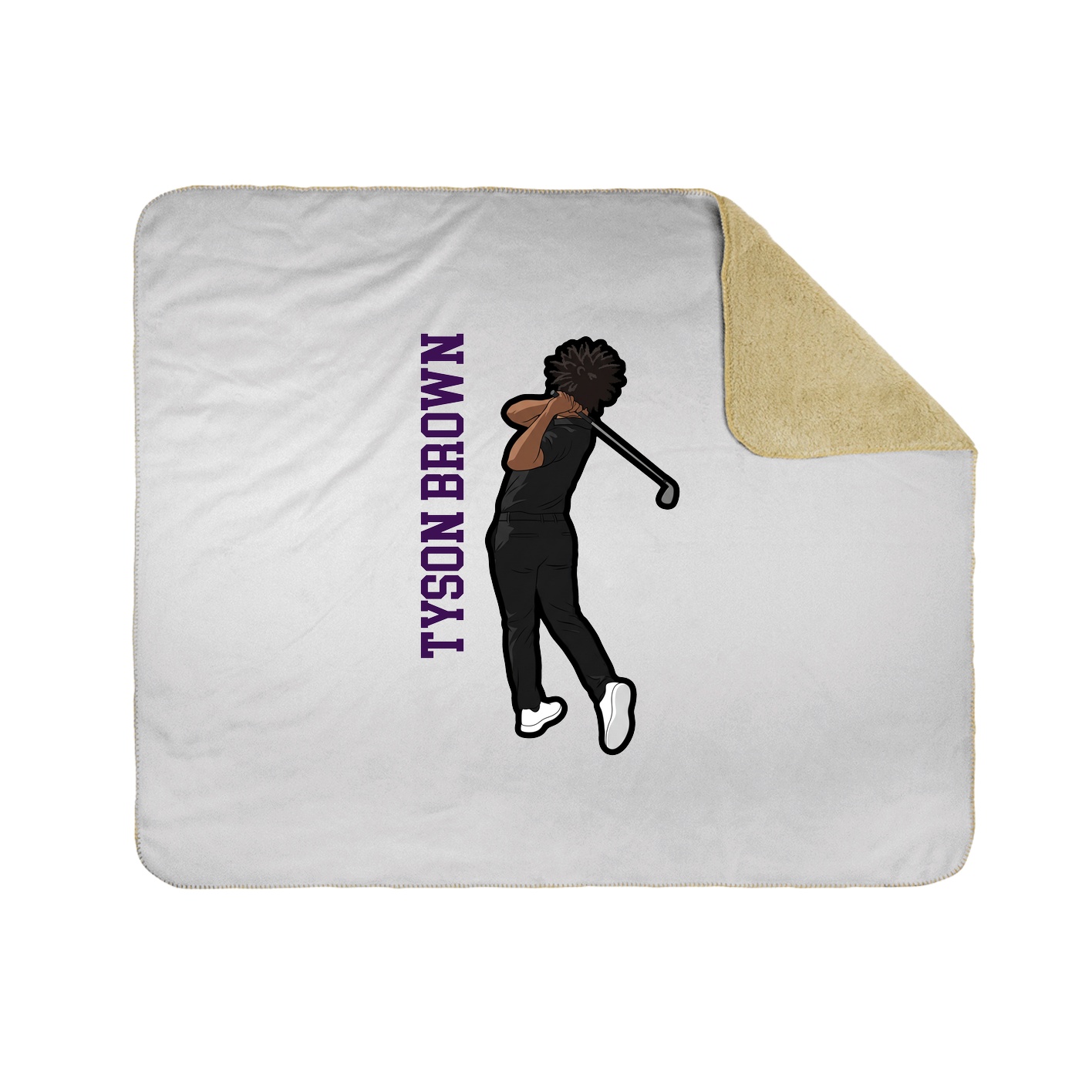 Throw Blanket — Name Vertical in White