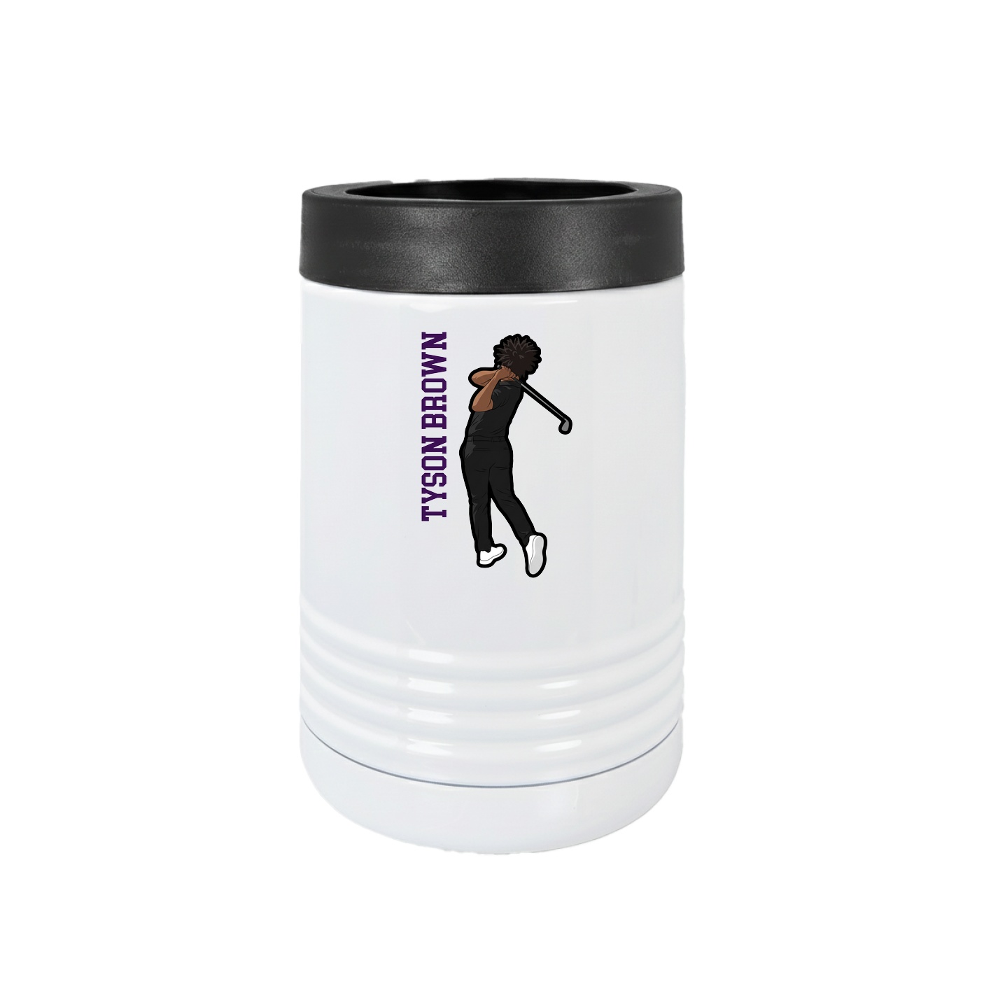 Beverage Holder — Name Vertical in White