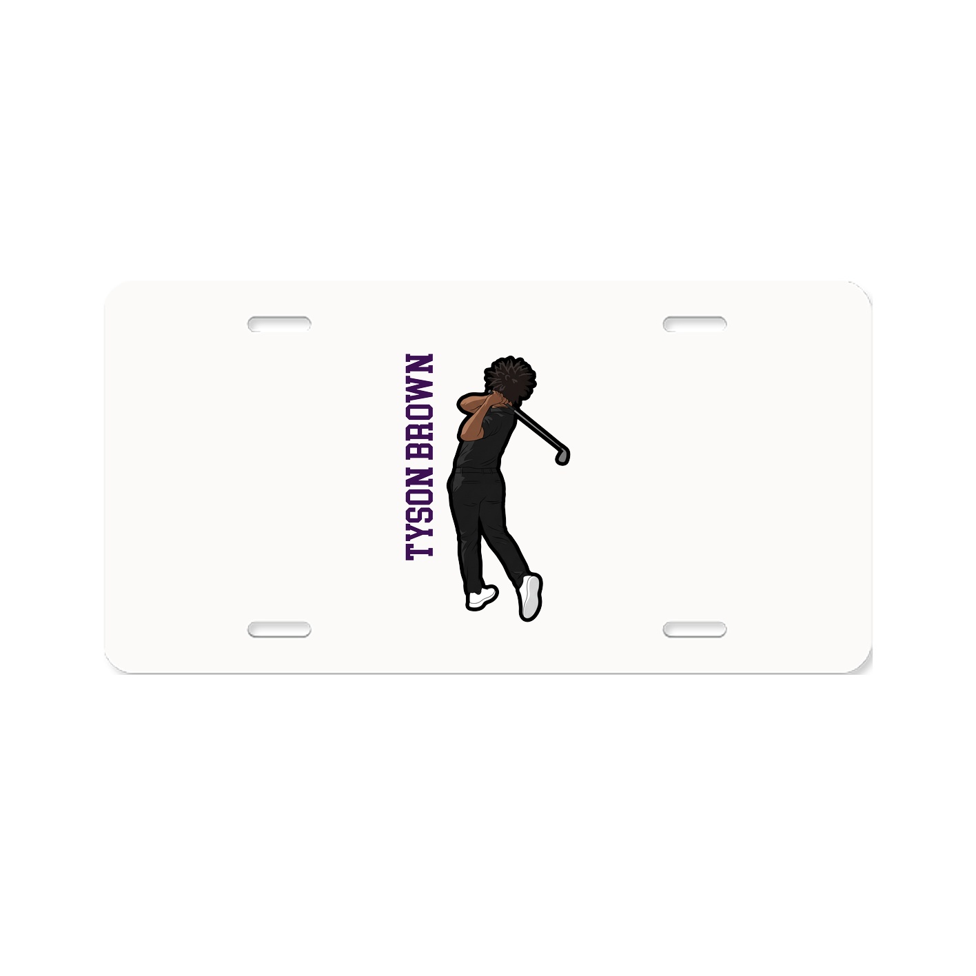 License Plate — Name Vertical in Classic