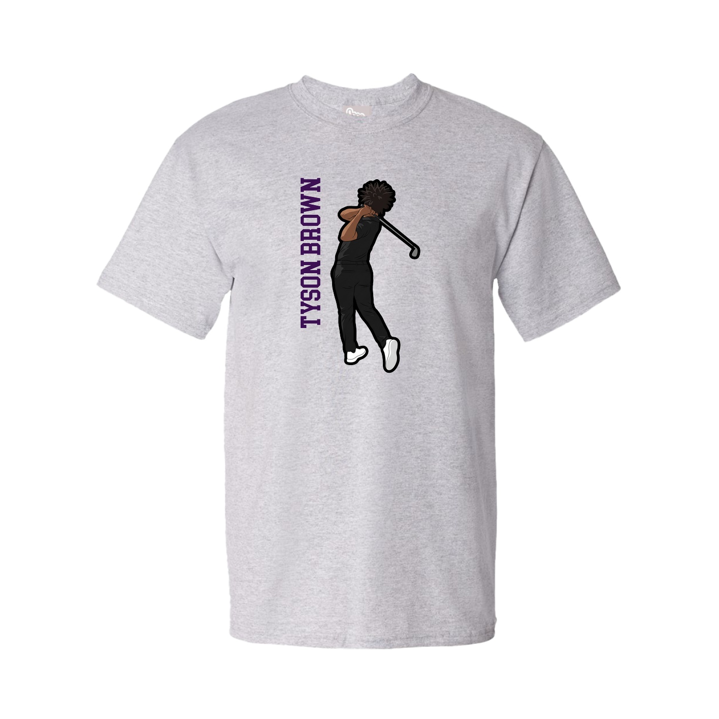 Youth Tee — Name Vertical in Grey