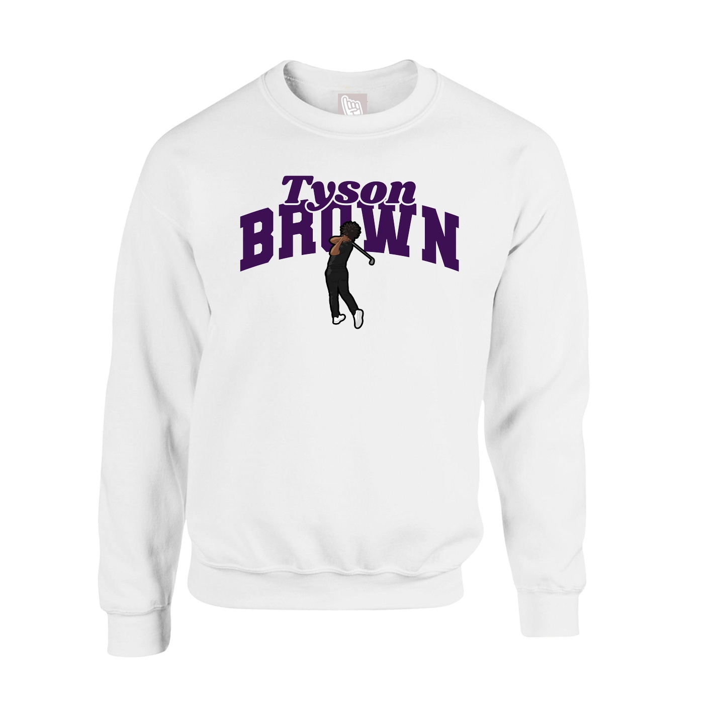 Fleece Crew — Signature Arch in White