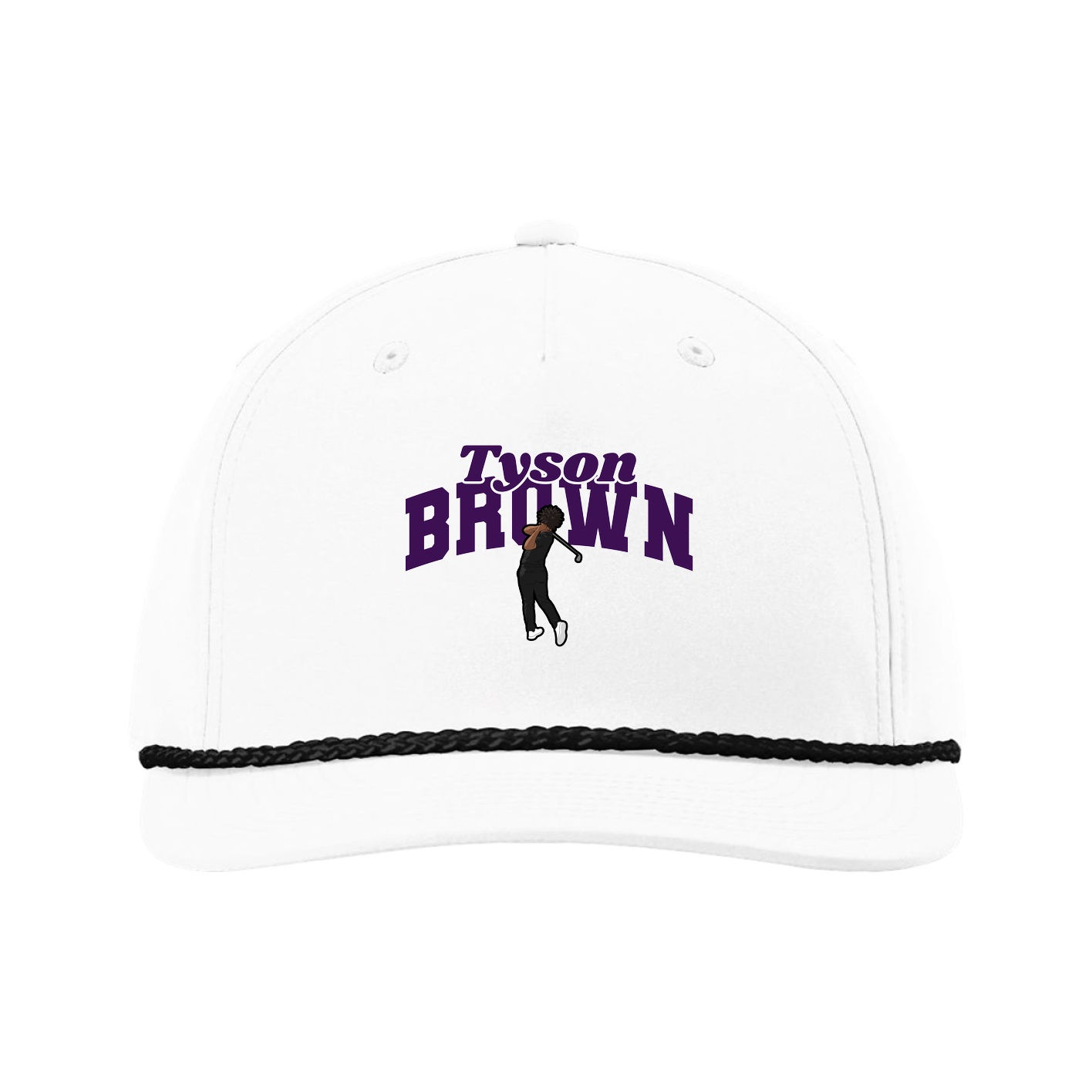 Five-Panel Classic Rope Cap — Signature Arch in White