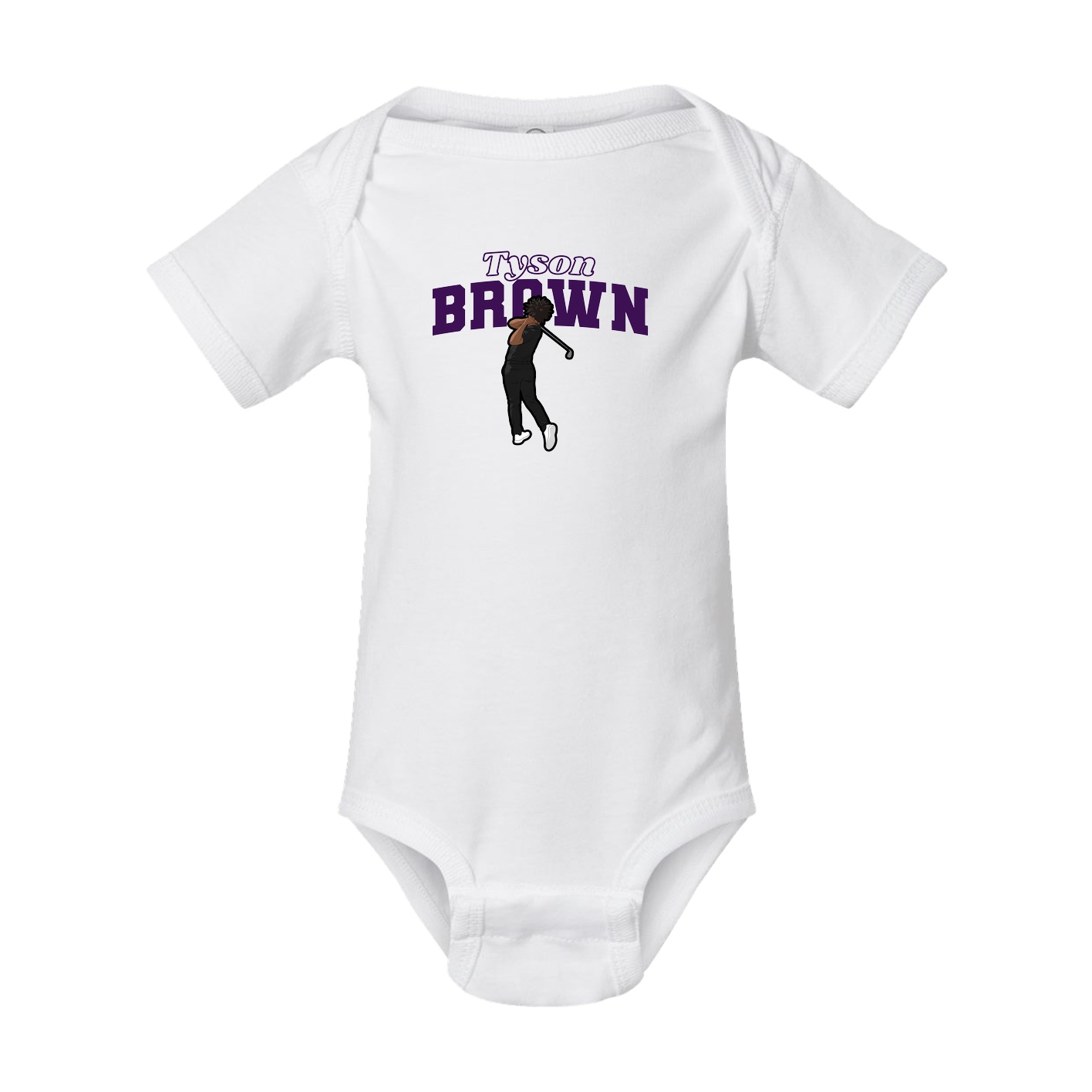 Baby Onesie — Name Arch in White