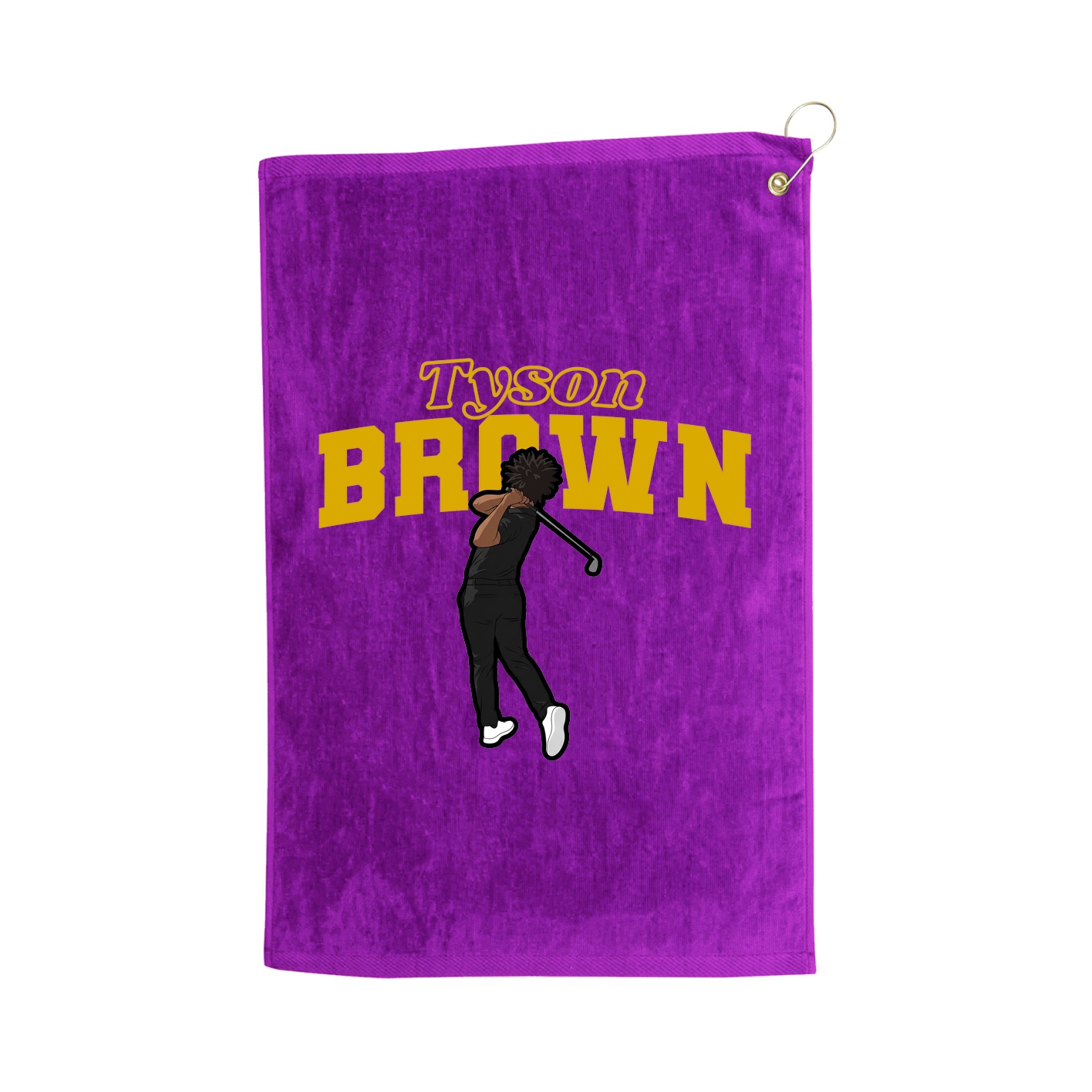 Golf Towel — Name Arch in Purple