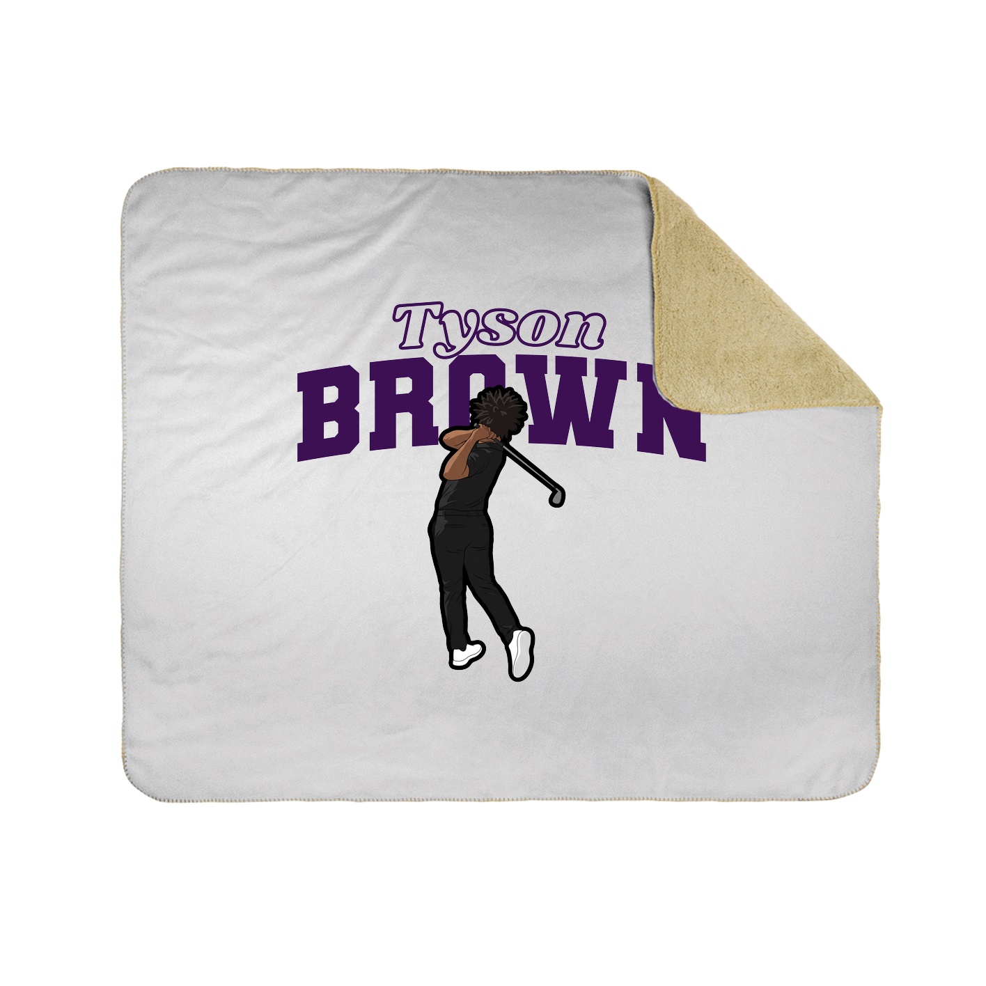 Throw Blanket — Name Arch in White