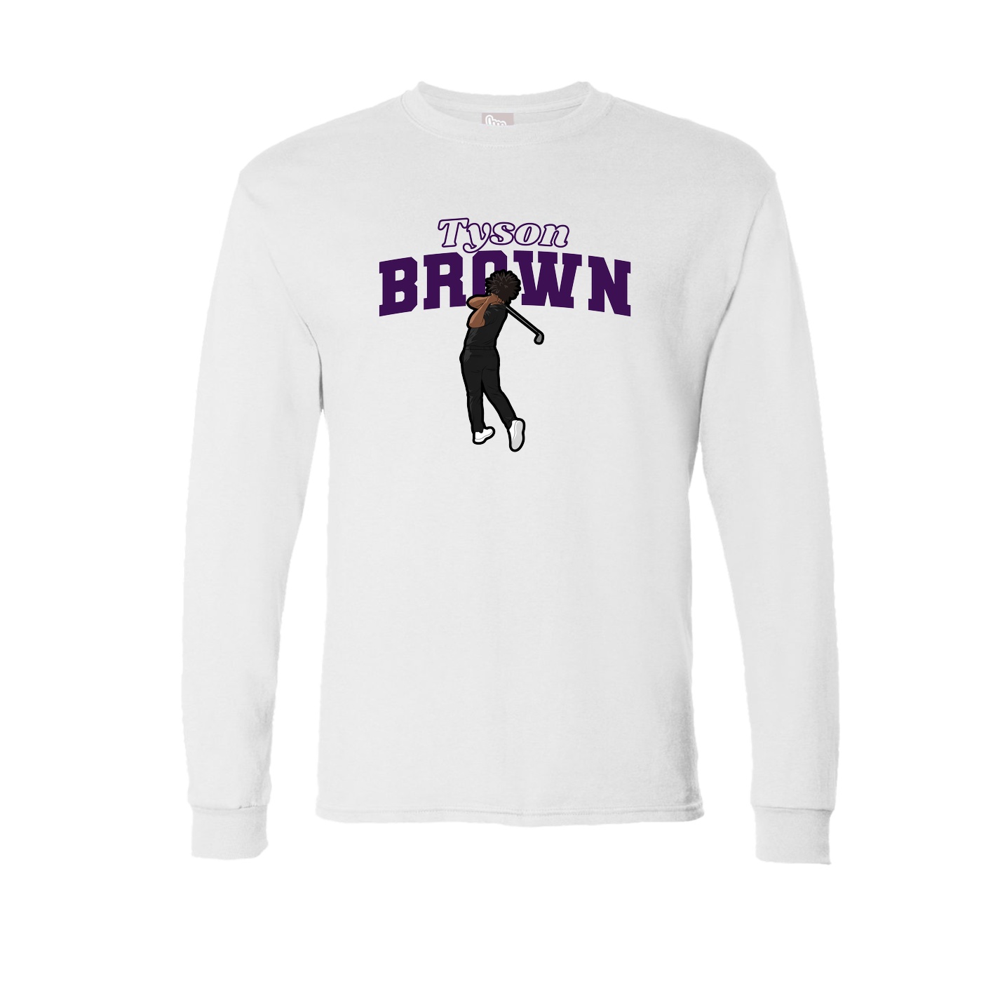 Long Sleeve Tee — Name Arch in White