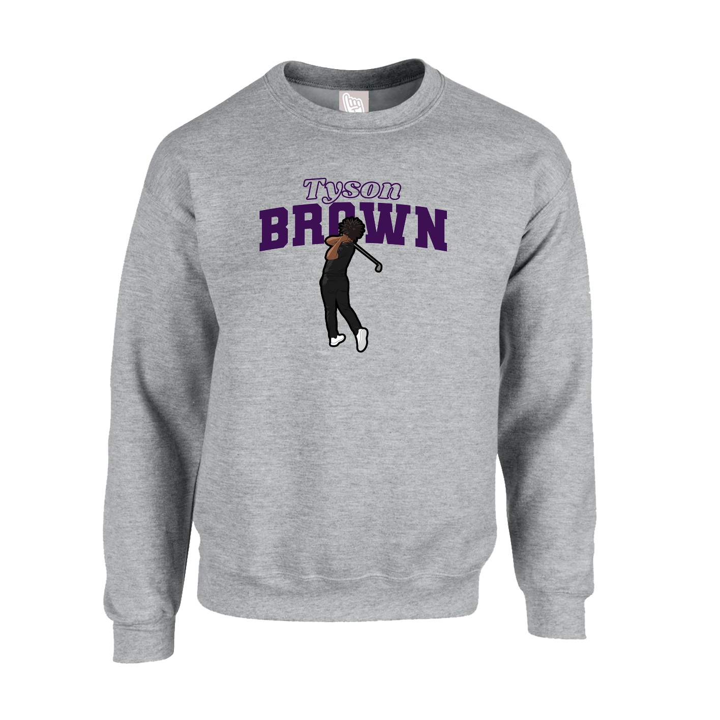 Fleece Crew — Name Arch in Grey