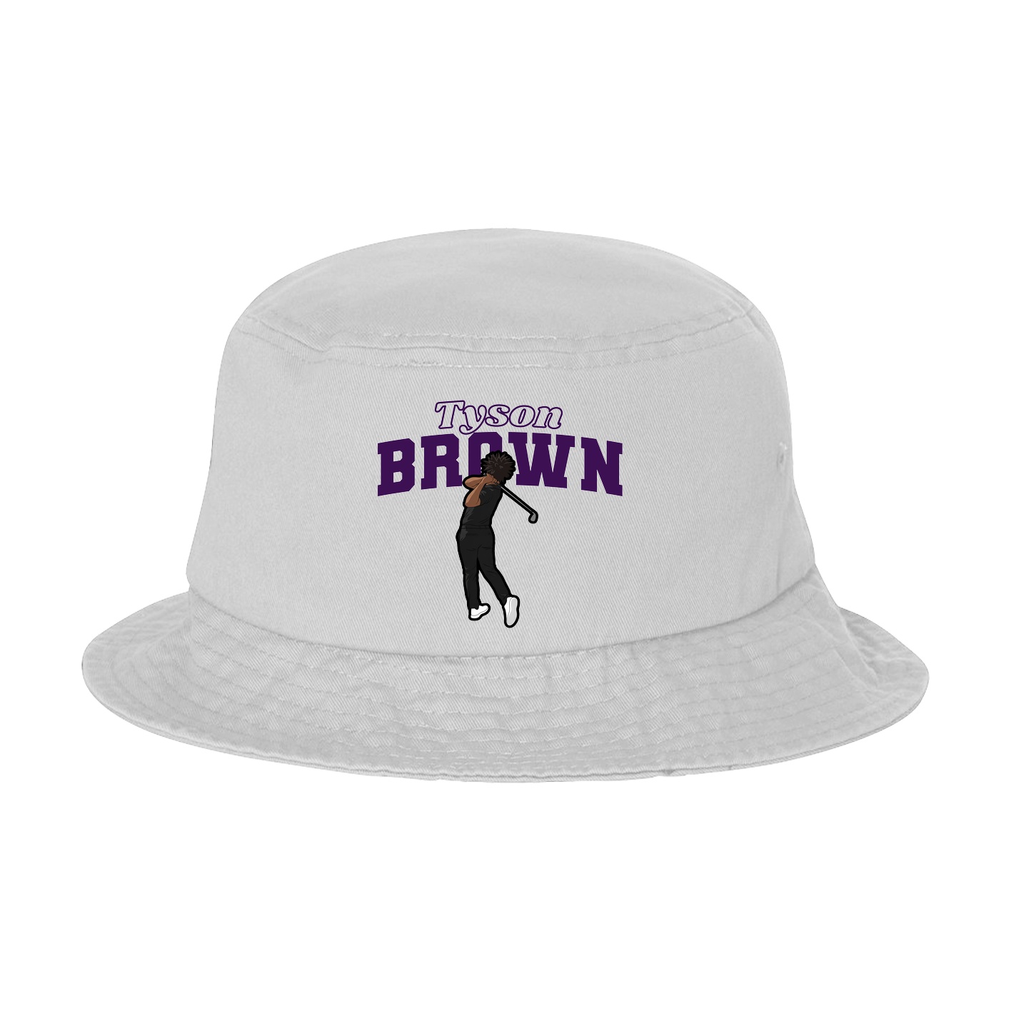 Bucket Cap — Name Arch in White