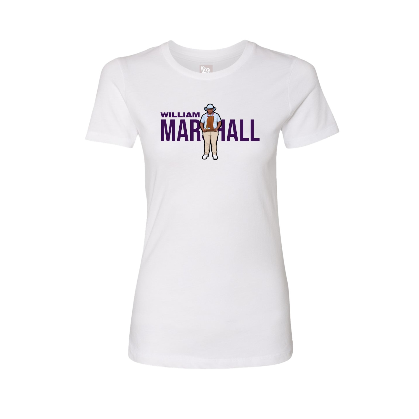 Fitted Women's Tee — Player Name in White