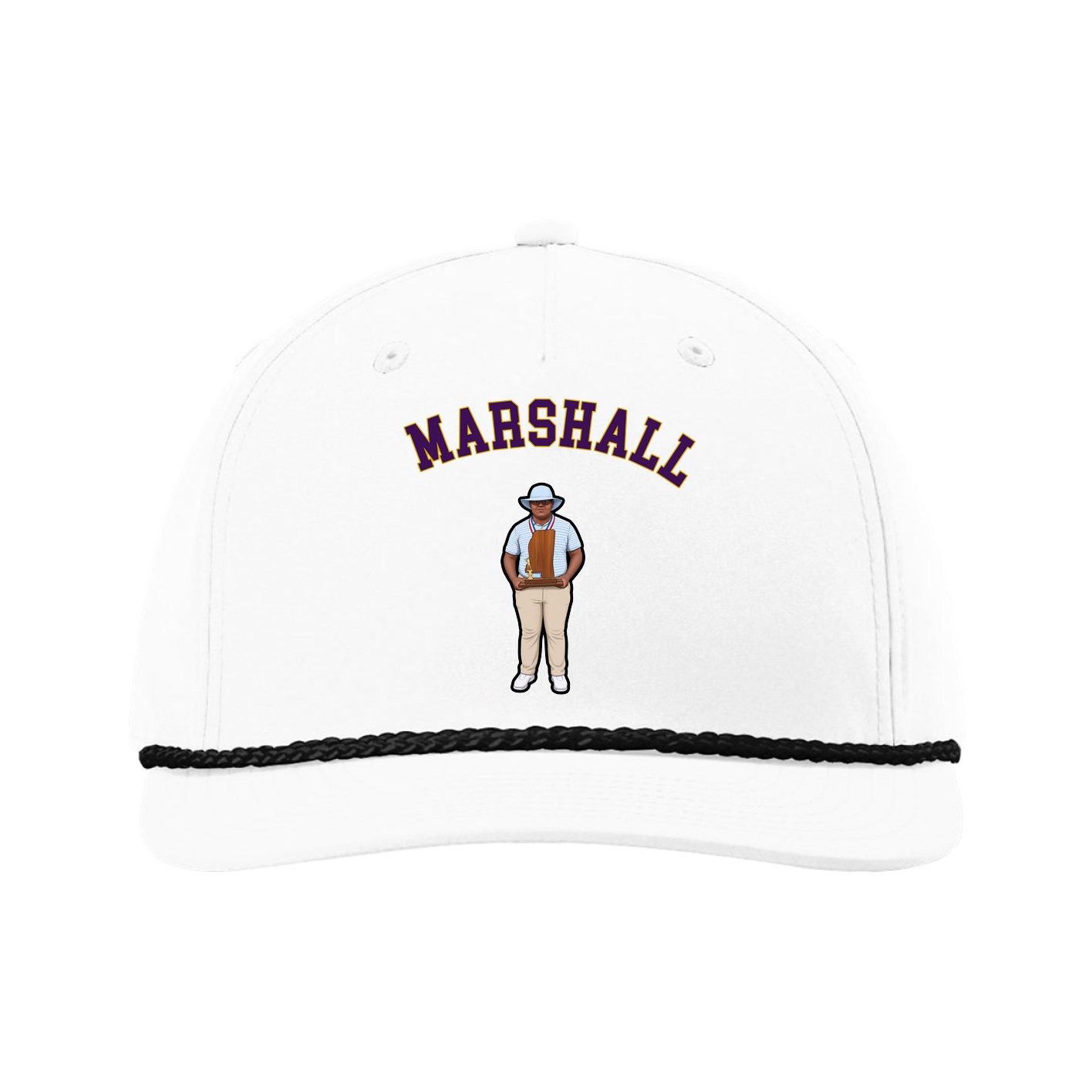 Five-Panel Classic Rope Cap — Shirsey Arch in White