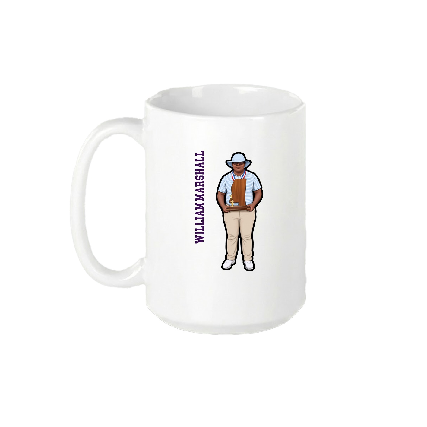 15oz Coffee Mug — Name Vertical in White