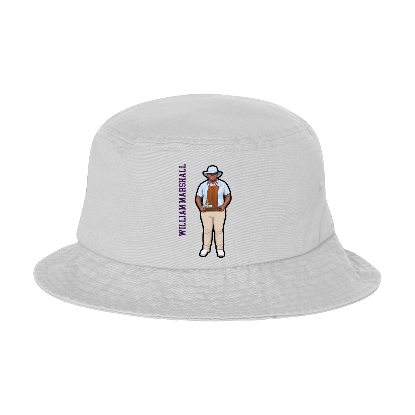 Bucket Cap — Name Vertical in White
