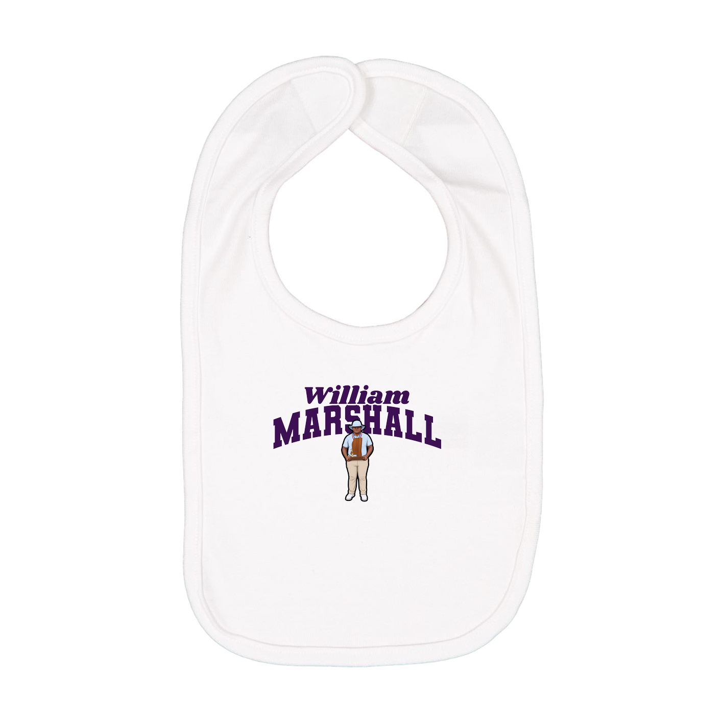 Infant Bib — Signature Arch in White