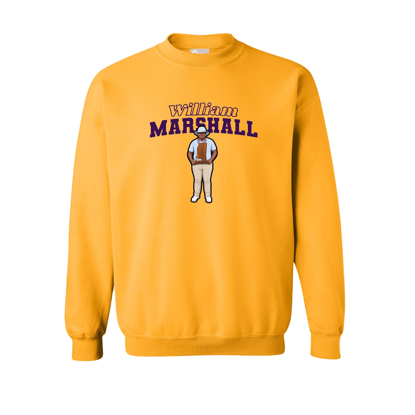 Fleece Crew — Name Arch in Gold