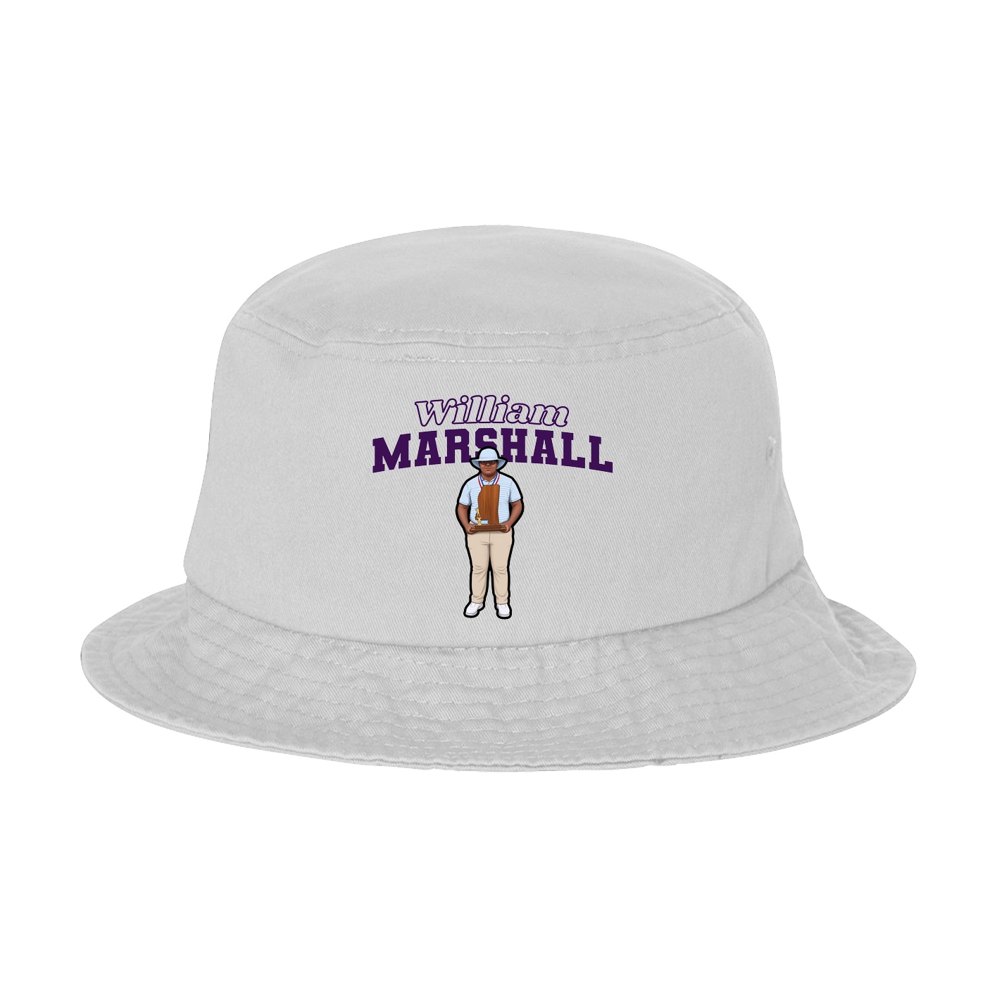 Bucket Cap — Name Arch in White