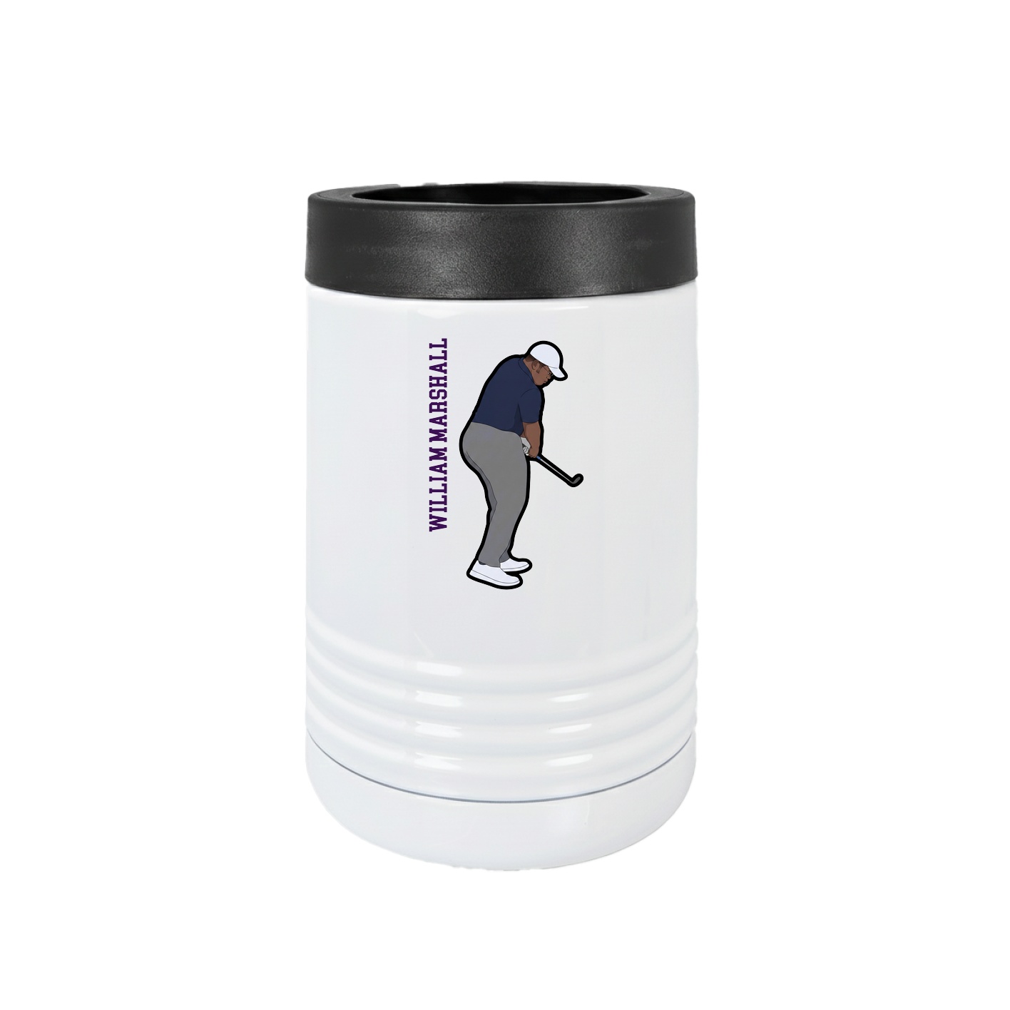Beverage Holder — Name Vertical in White