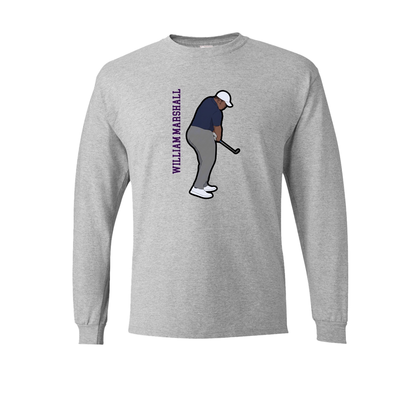 Long Sleeve Tee — Name Vertical in Grey