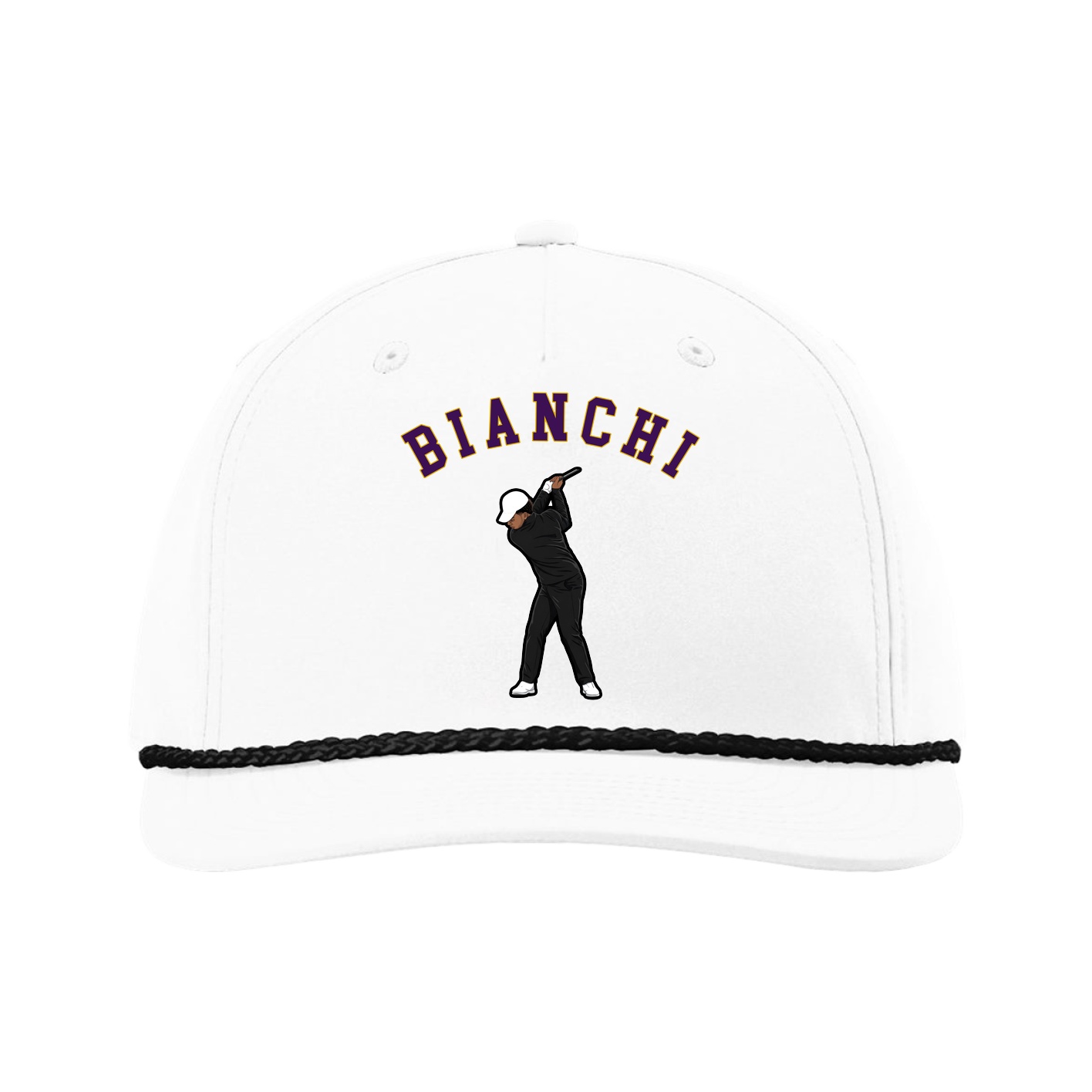 Five-Panel Classic Rope Cap — Shirsey Arch in White