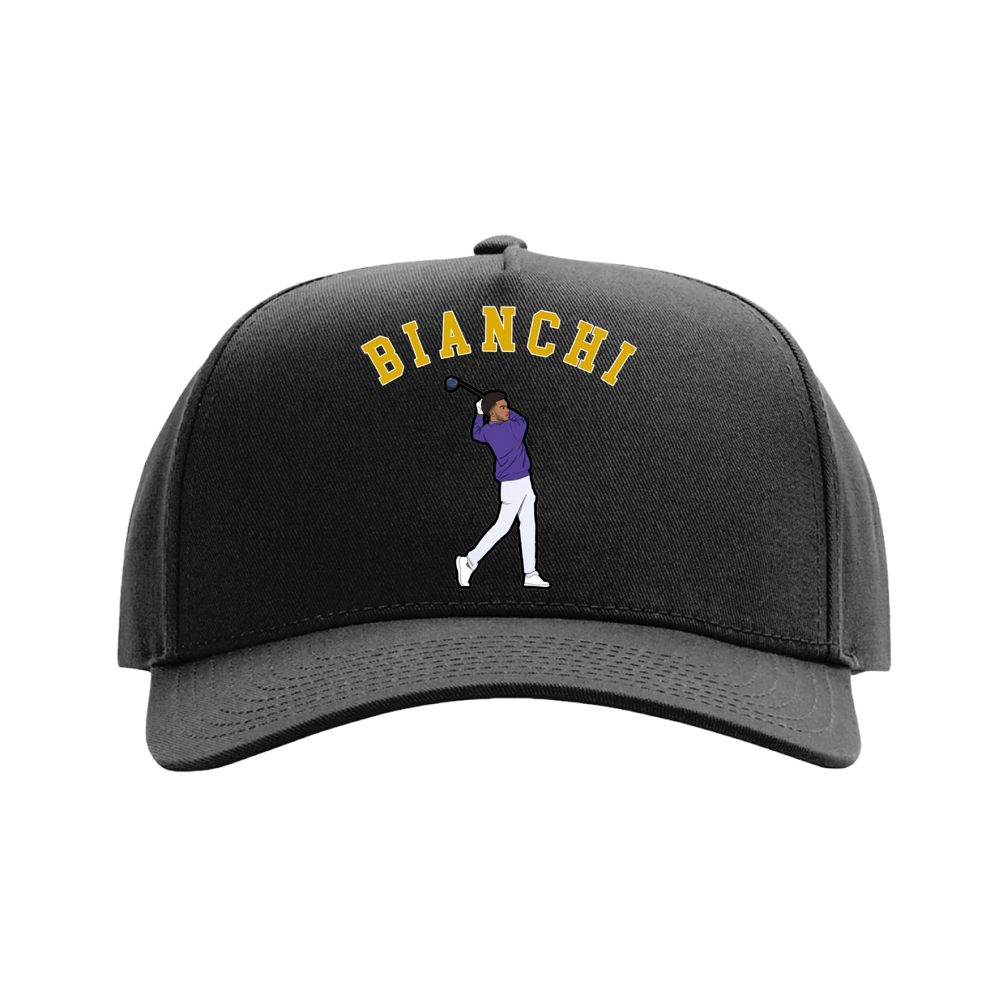 Full Fabric Five-Panel Champ Cap — Shirsey Arch in Black
