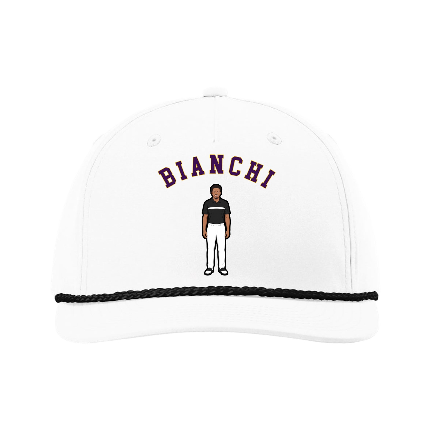 Five-Panel Classic Rope Cap — Shirsey Arch in White