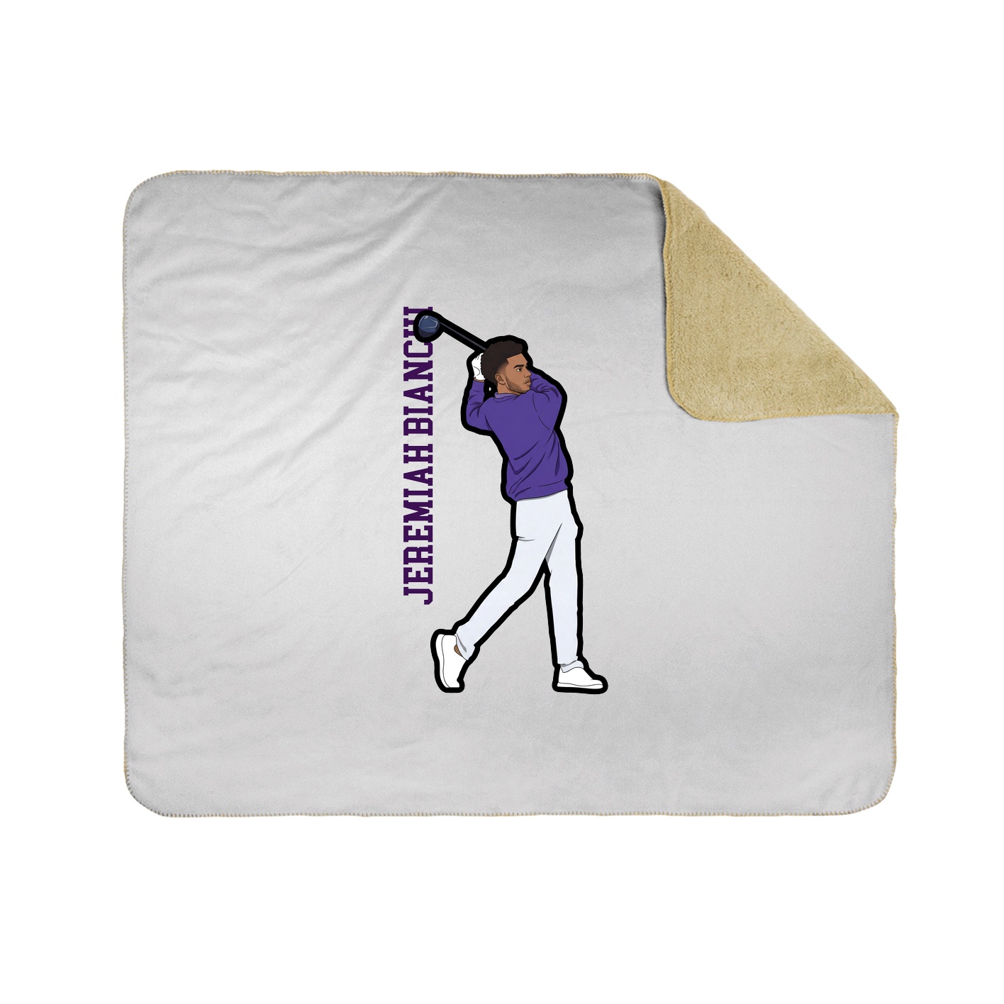 Throw Blanket — Name Vertical in White