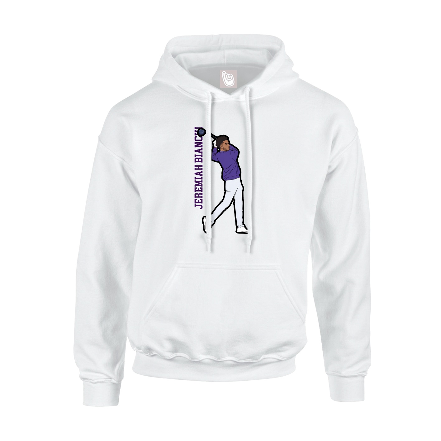 Youth Hoodie — Name Vertical in White