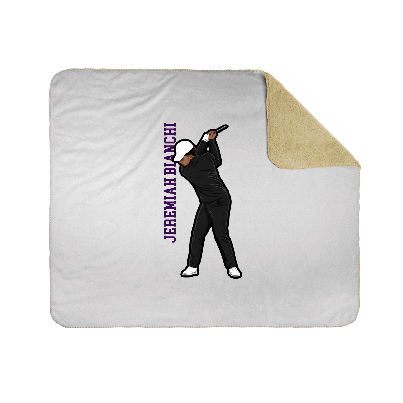 Throw Blanket — Name Vertical in White
