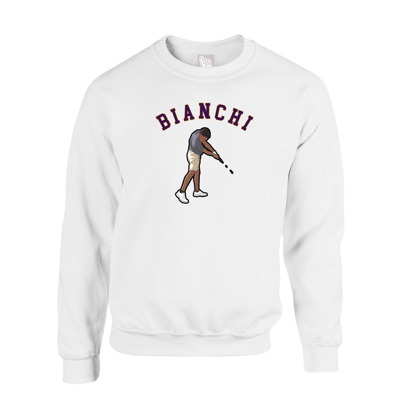 Fleece Crew — Shirsey Arch in White