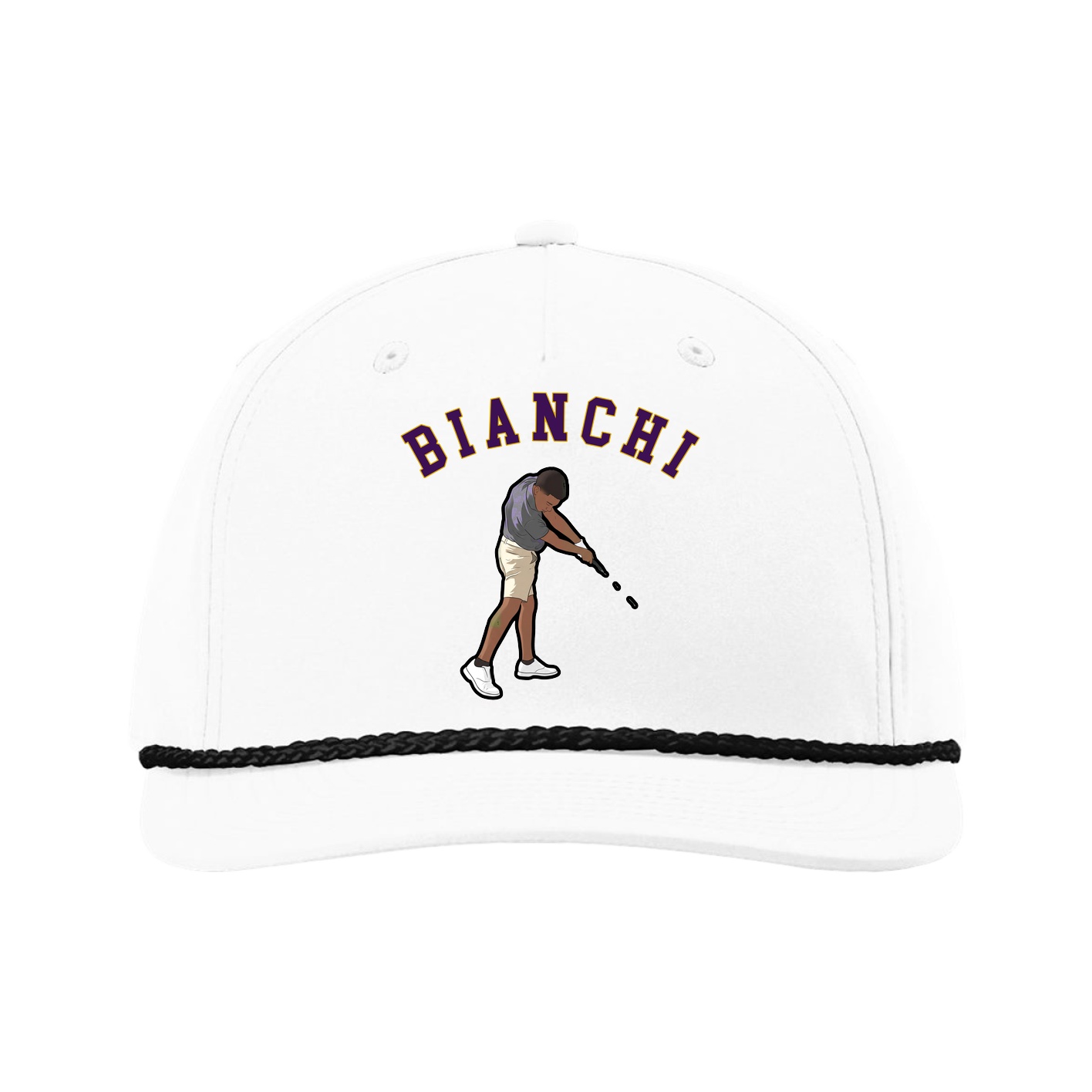 Five-Panel Classic Rope Cap — Shirsey Arch in White