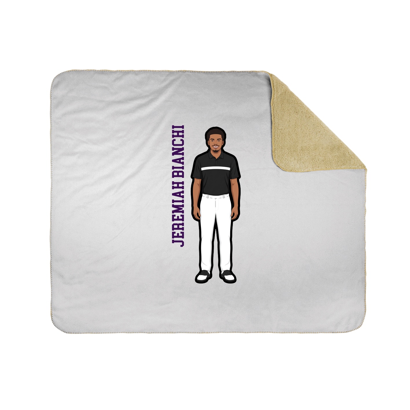 Throw Blanket — Name Vertical in White