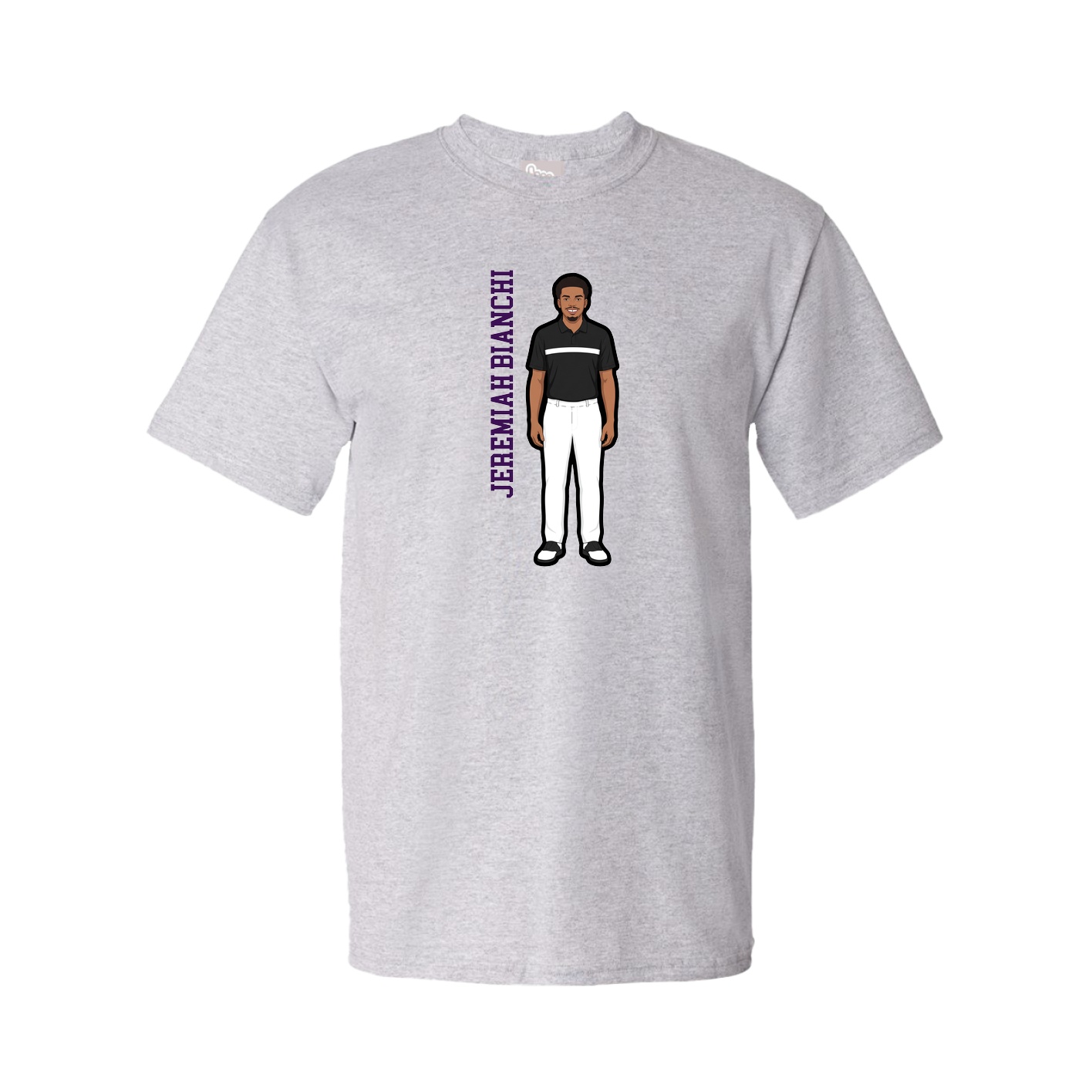 Youth Tee — Name Vertical in Grey