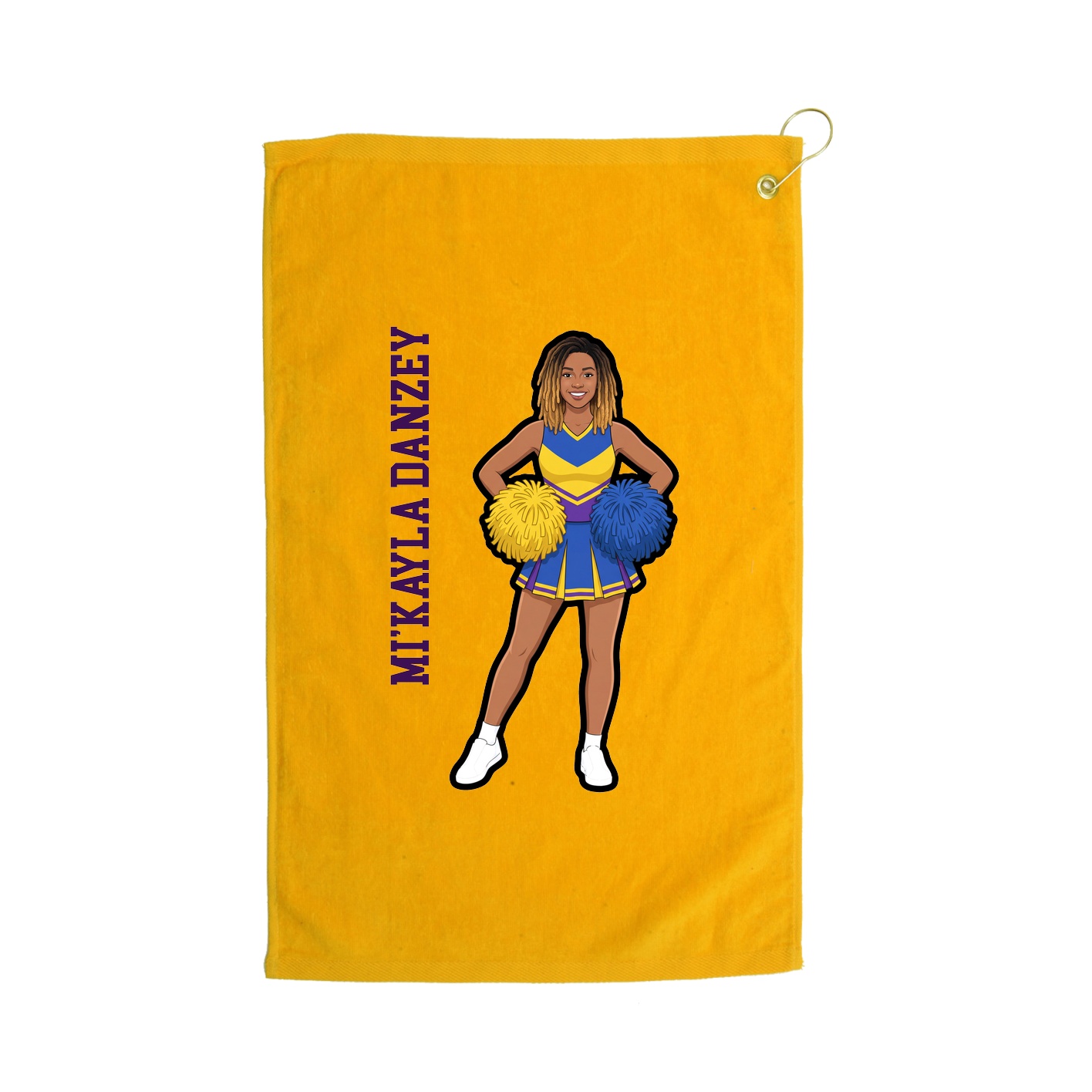 Golf Towel — Name Vertical in Gold