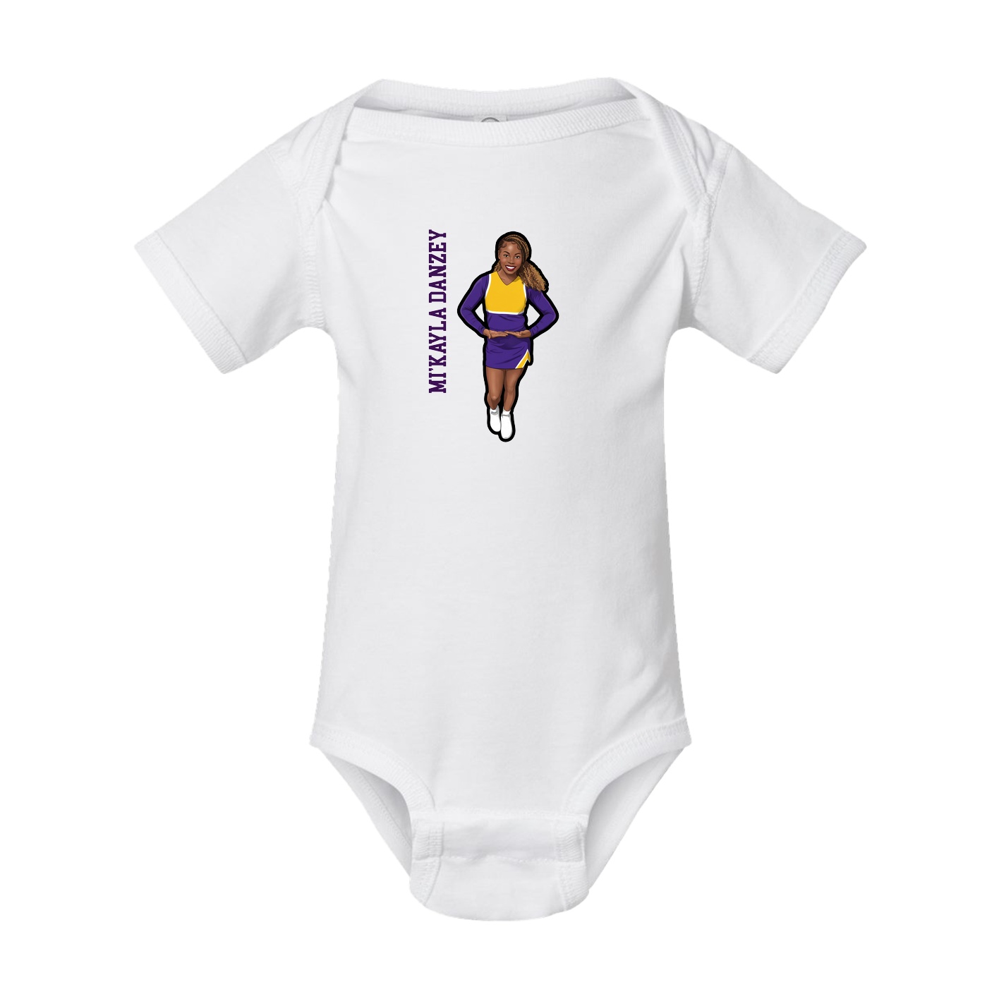 Baby Onesie — Name Vertical in White