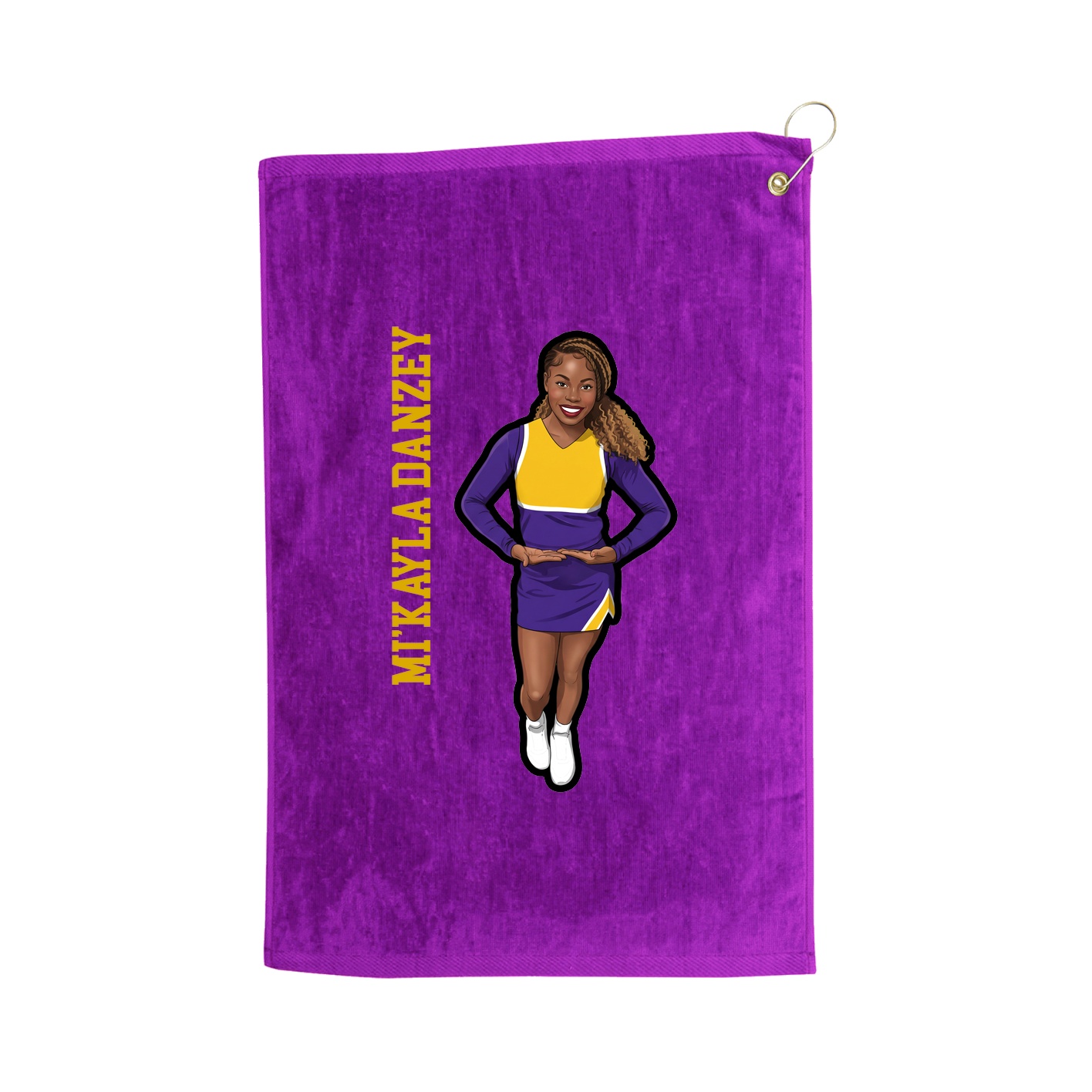 Golf Towel — Name Vertical in Purple