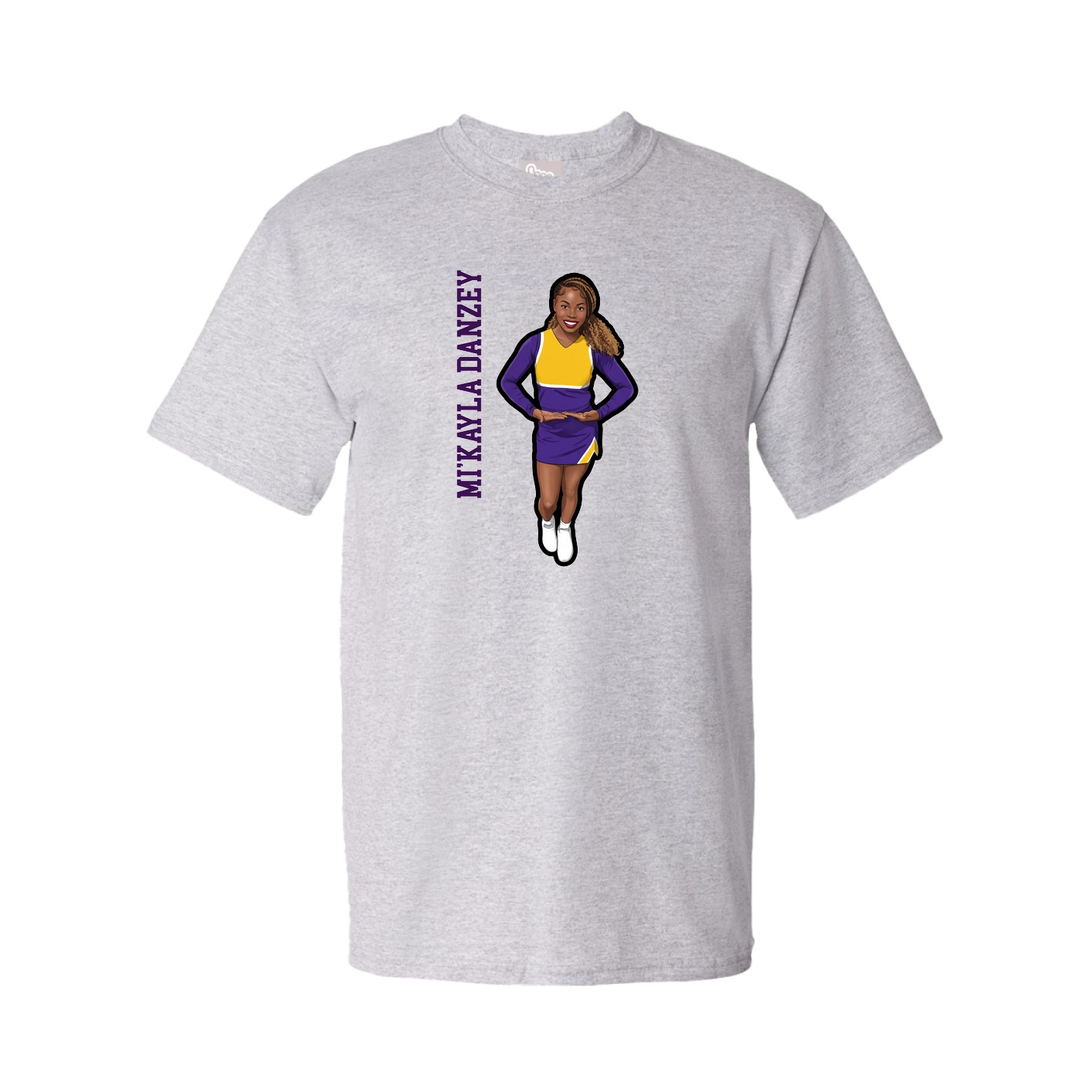 Youth Tee — Name Vertical in Grey