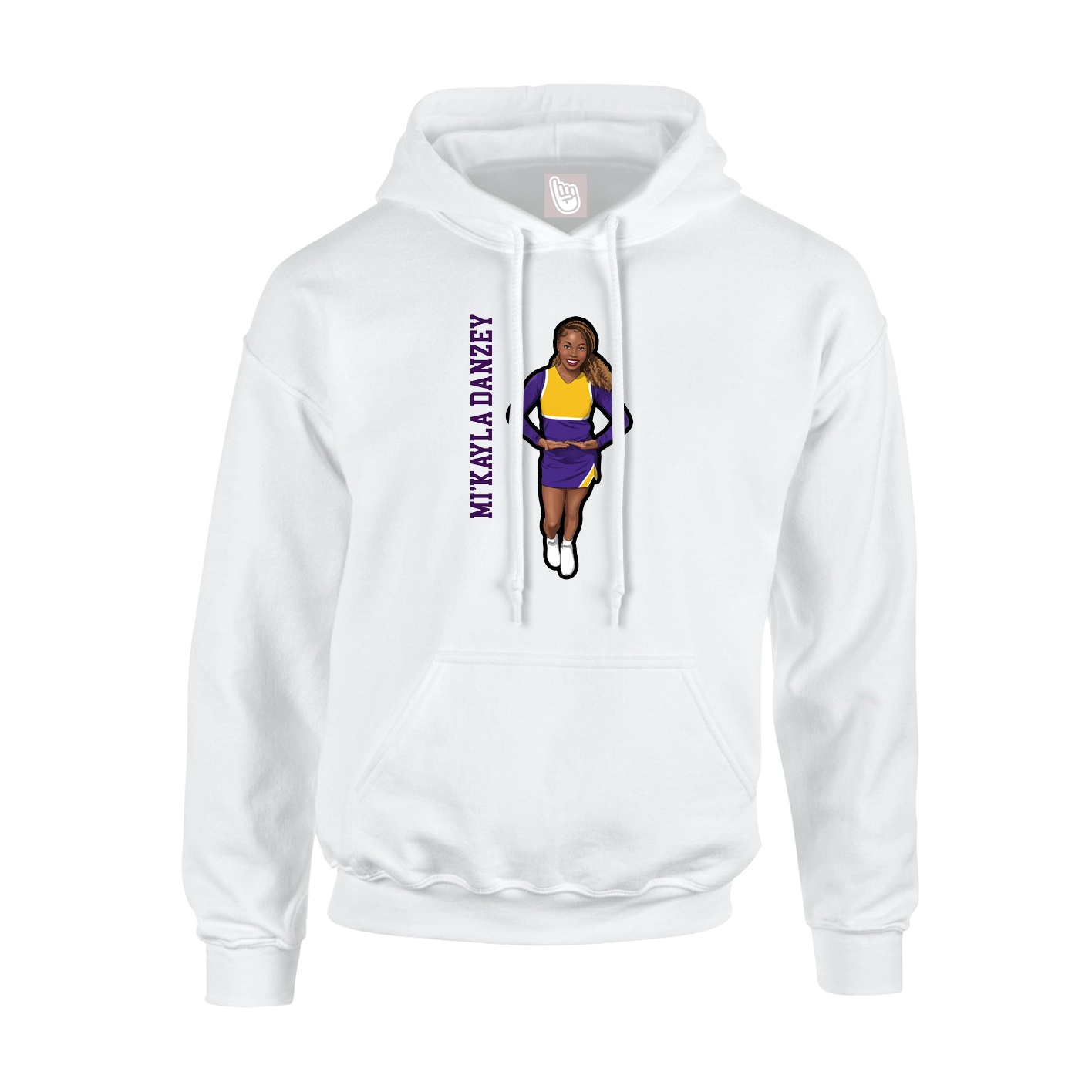 Youth Hoodie — Name Vertical in White