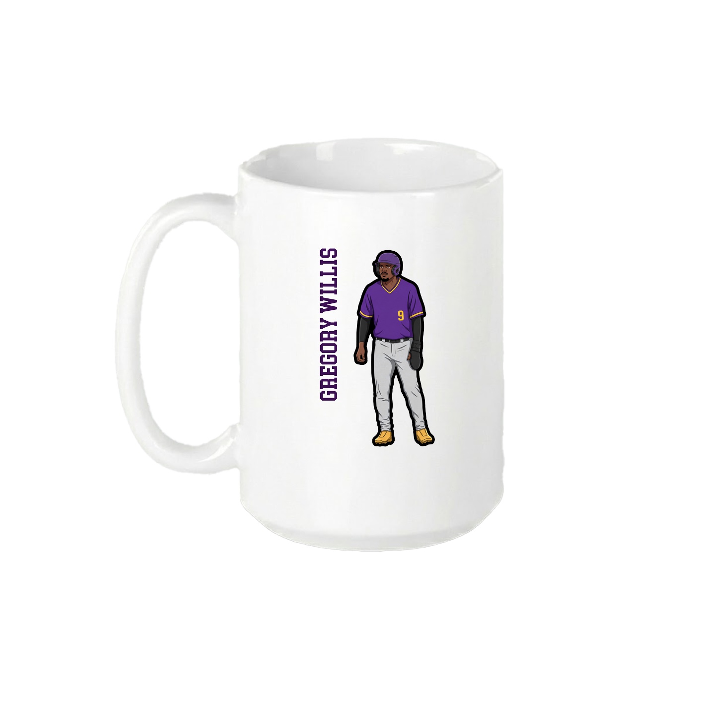 15oz Coffee Mug — Name Vertical in White