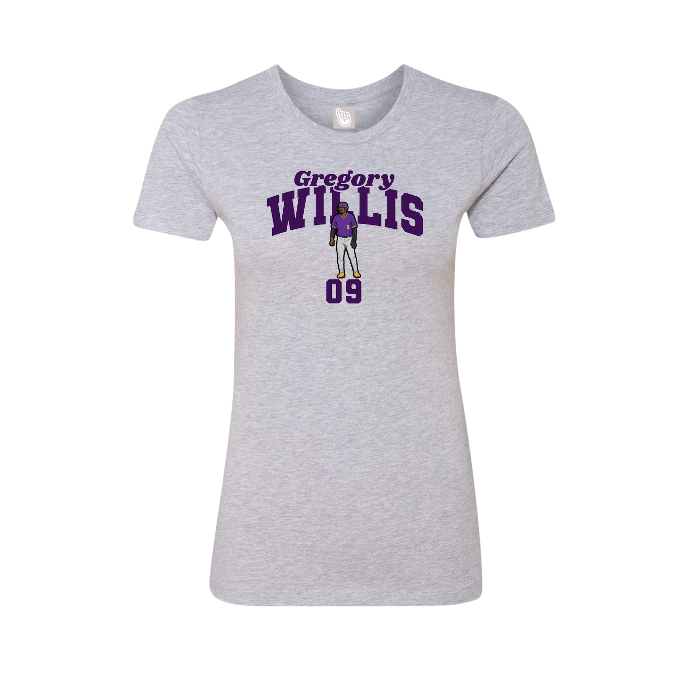 Fitted Women's Tee — Signature Arch in Grey