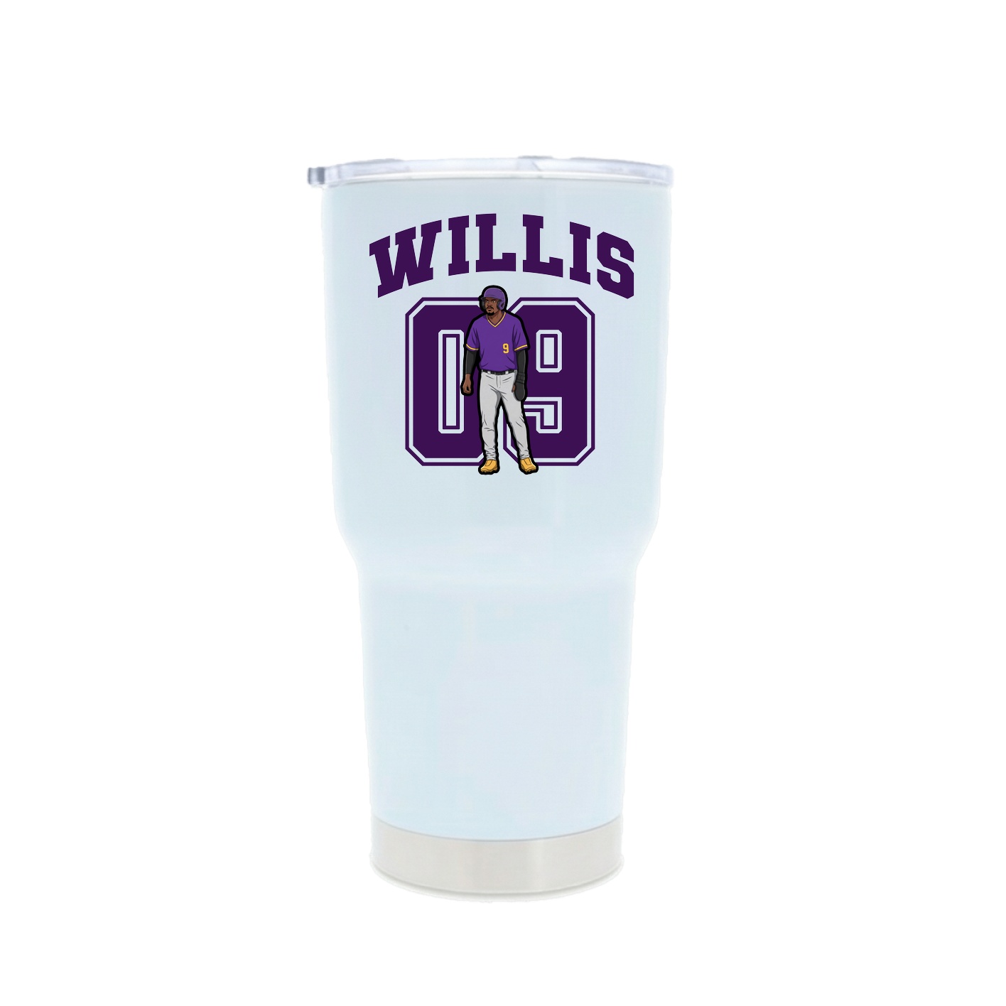 30oz Stainless Steel Tumbler — Number in White