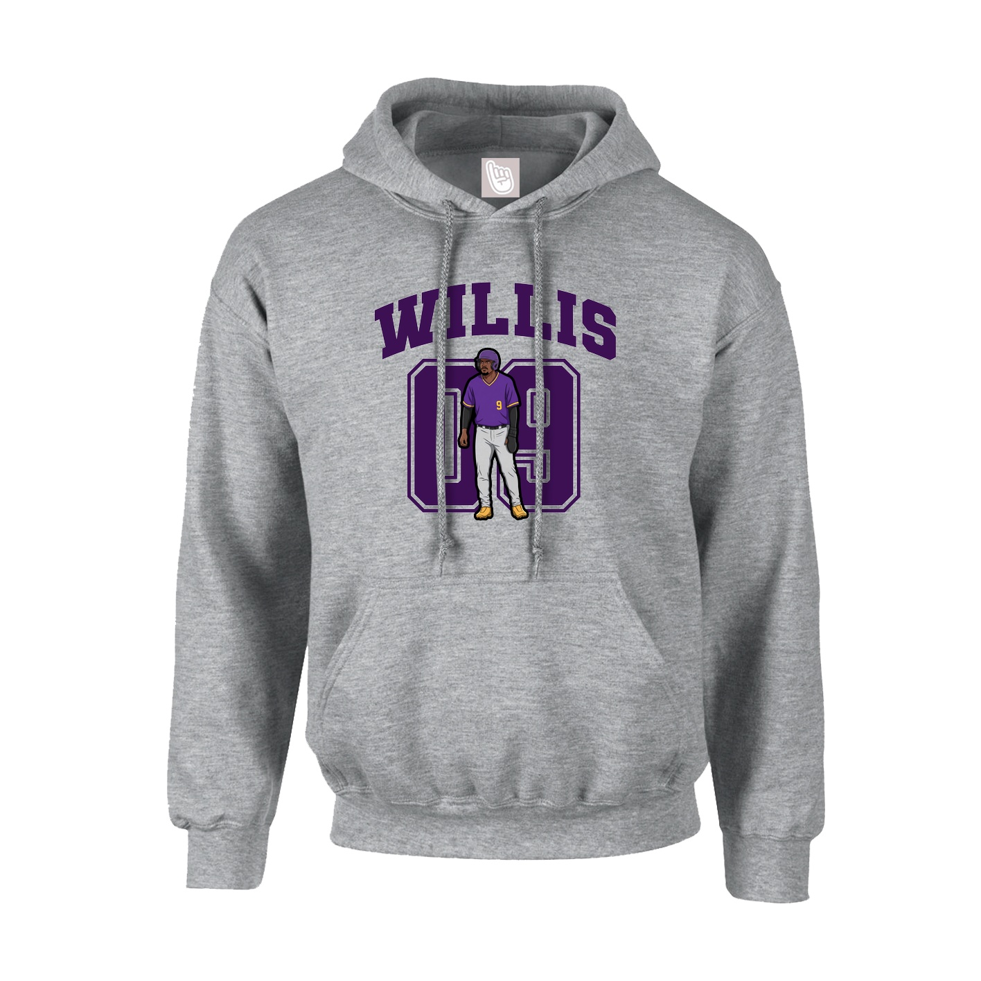 Youth Hoodie — Number in Grey