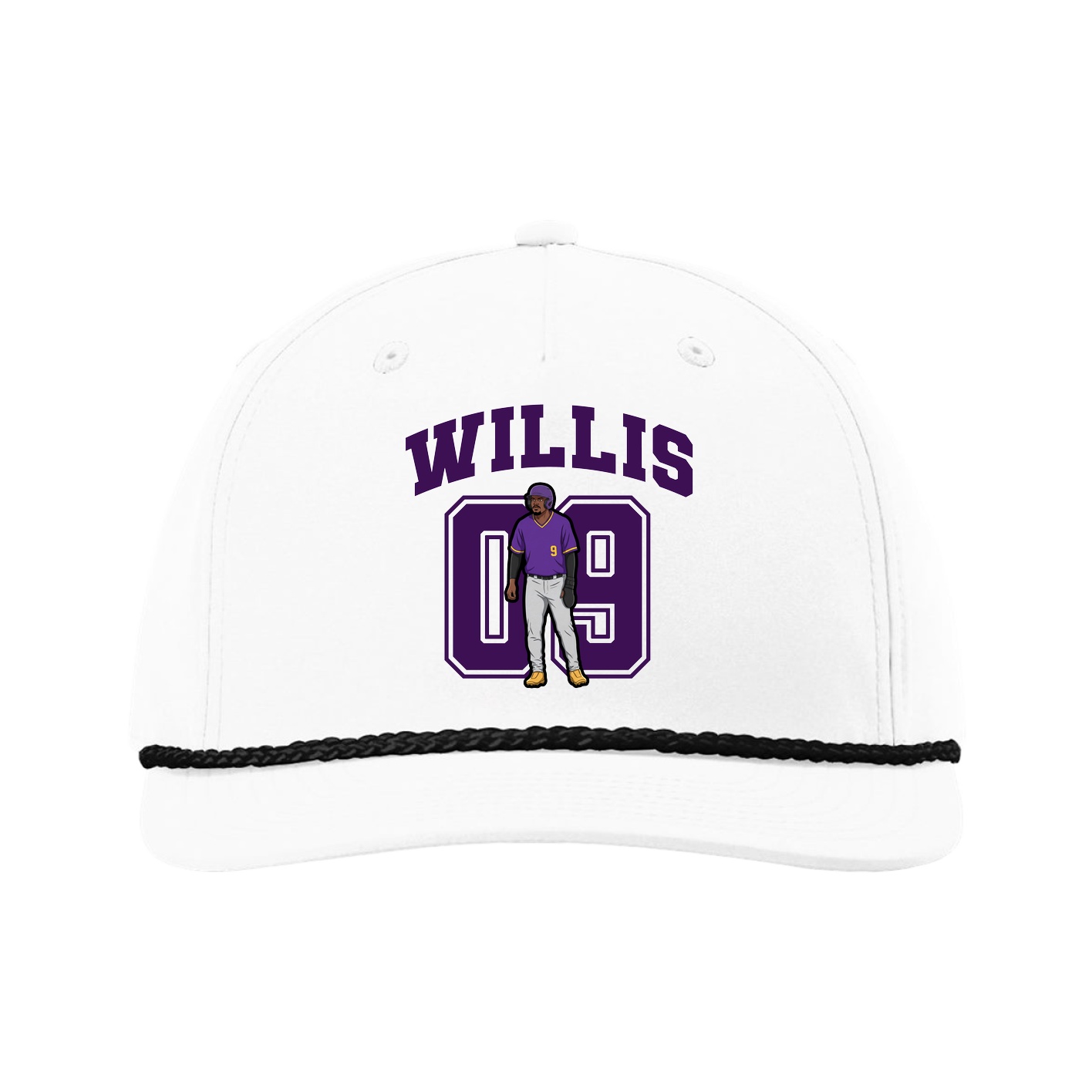Five-Panel Classic Rope Cap — Number in White