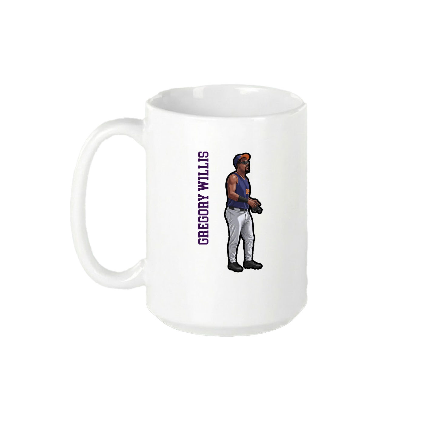 15oz Coffee Mug — Name Vertical in White