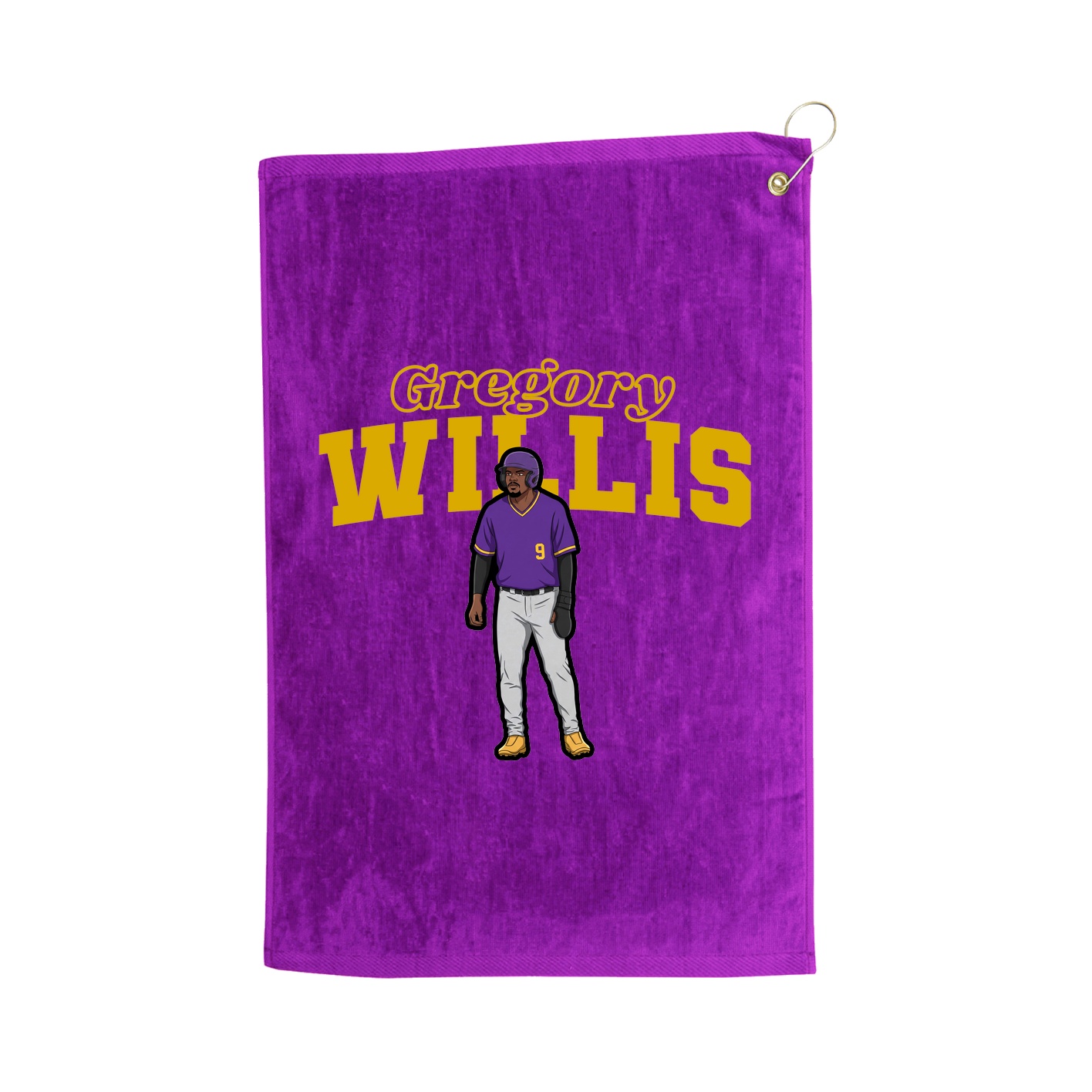Golf Towel — Name Arch in Purple