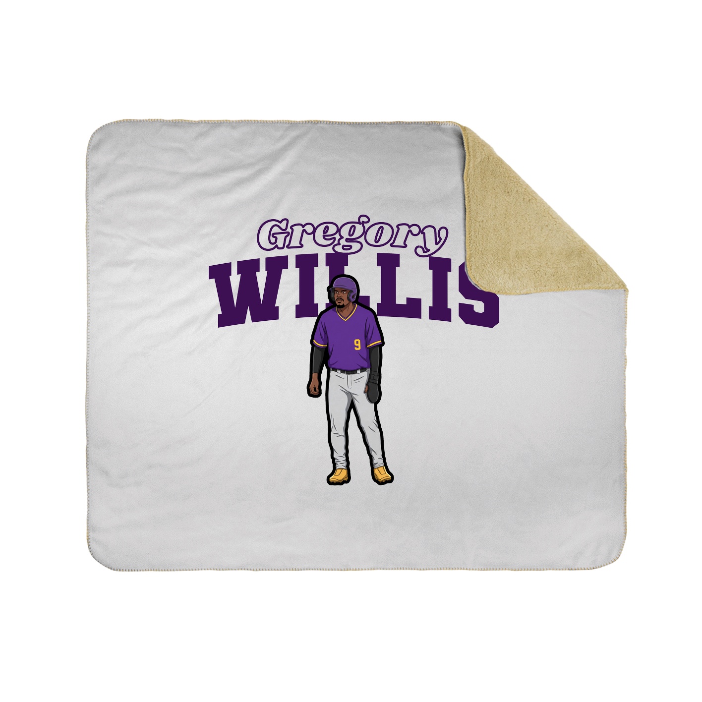 Throw Blanket — Name Arch in White