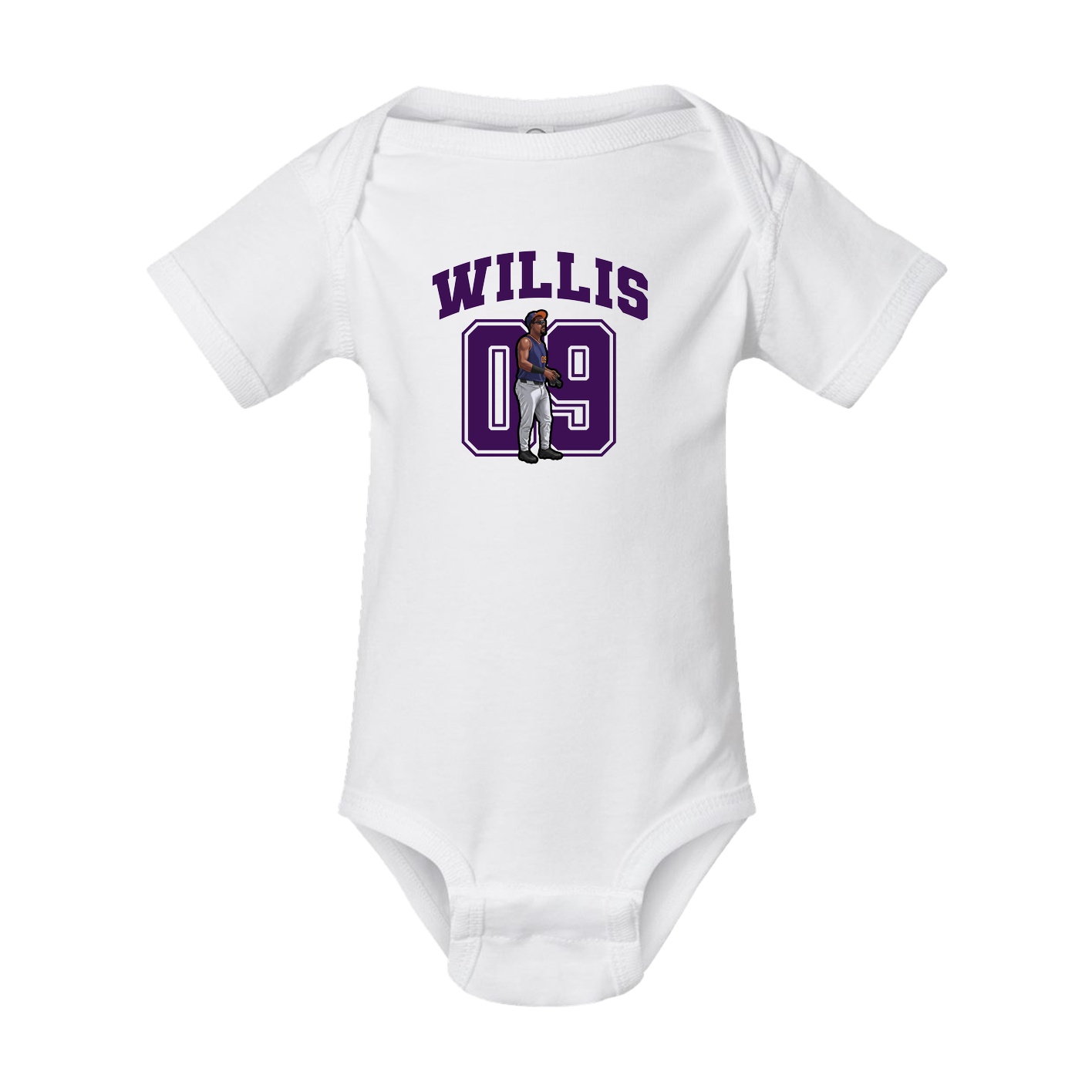 Baby Onesie — Number in White
