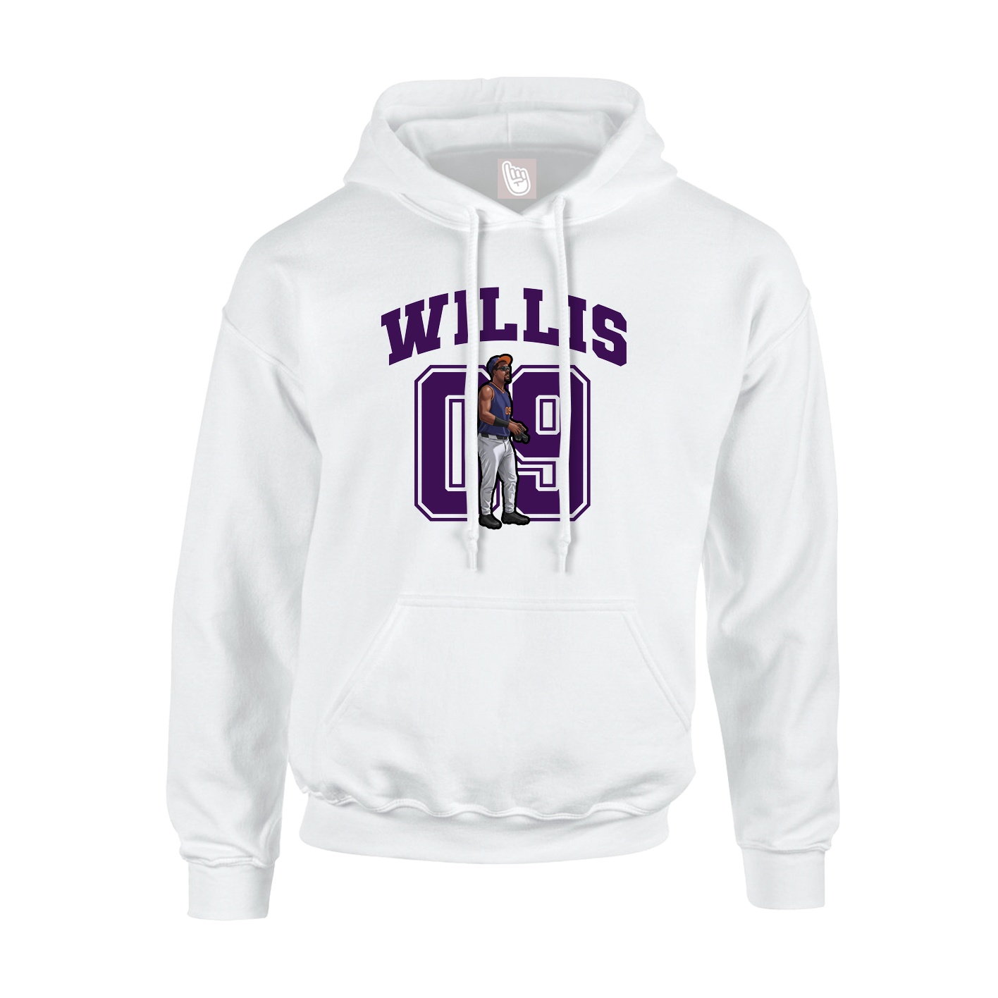 Youth Hoodie — Number in White